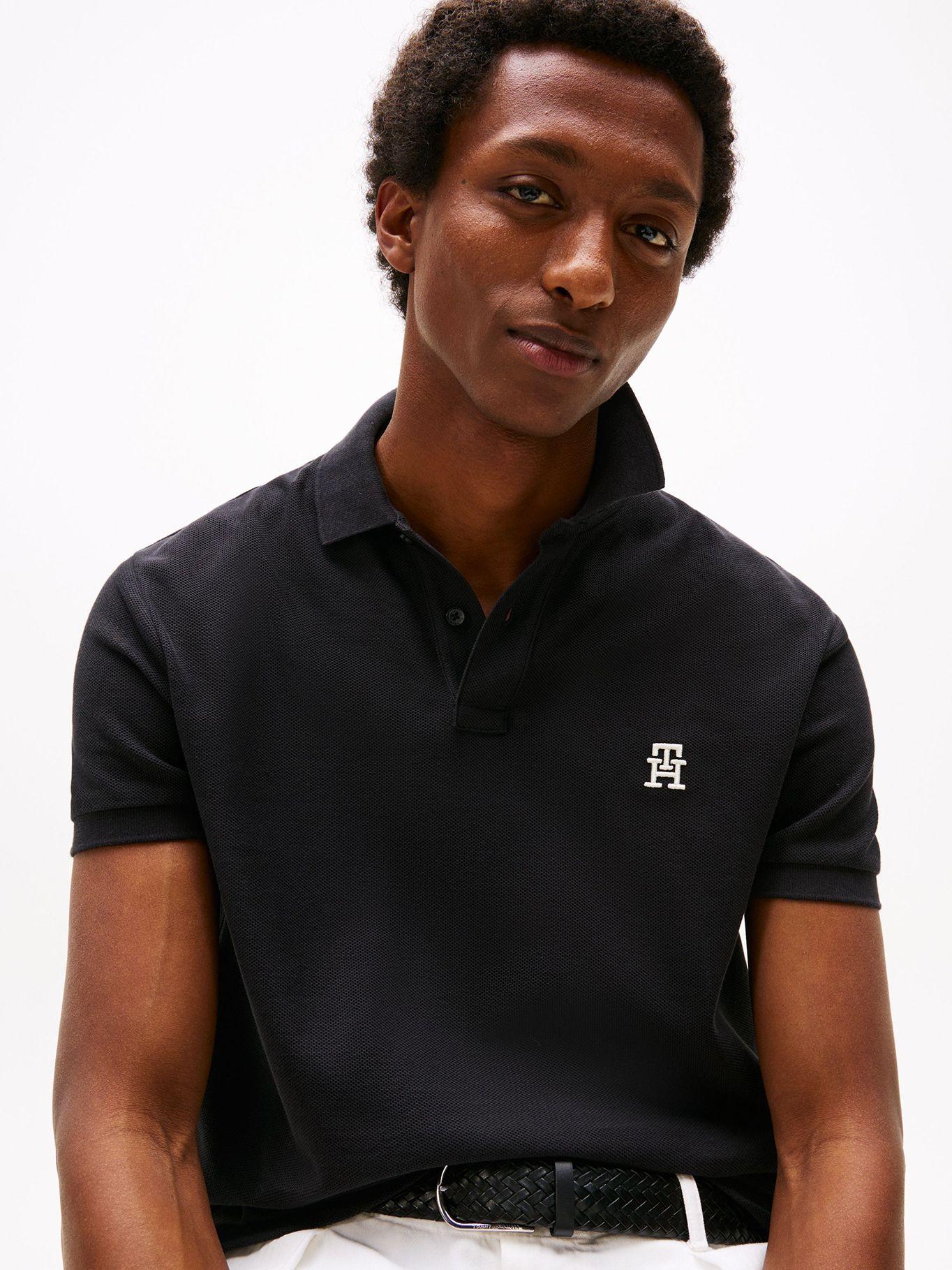 Polo Con Logo De Monogram Negro Tommy Hilfiger-3