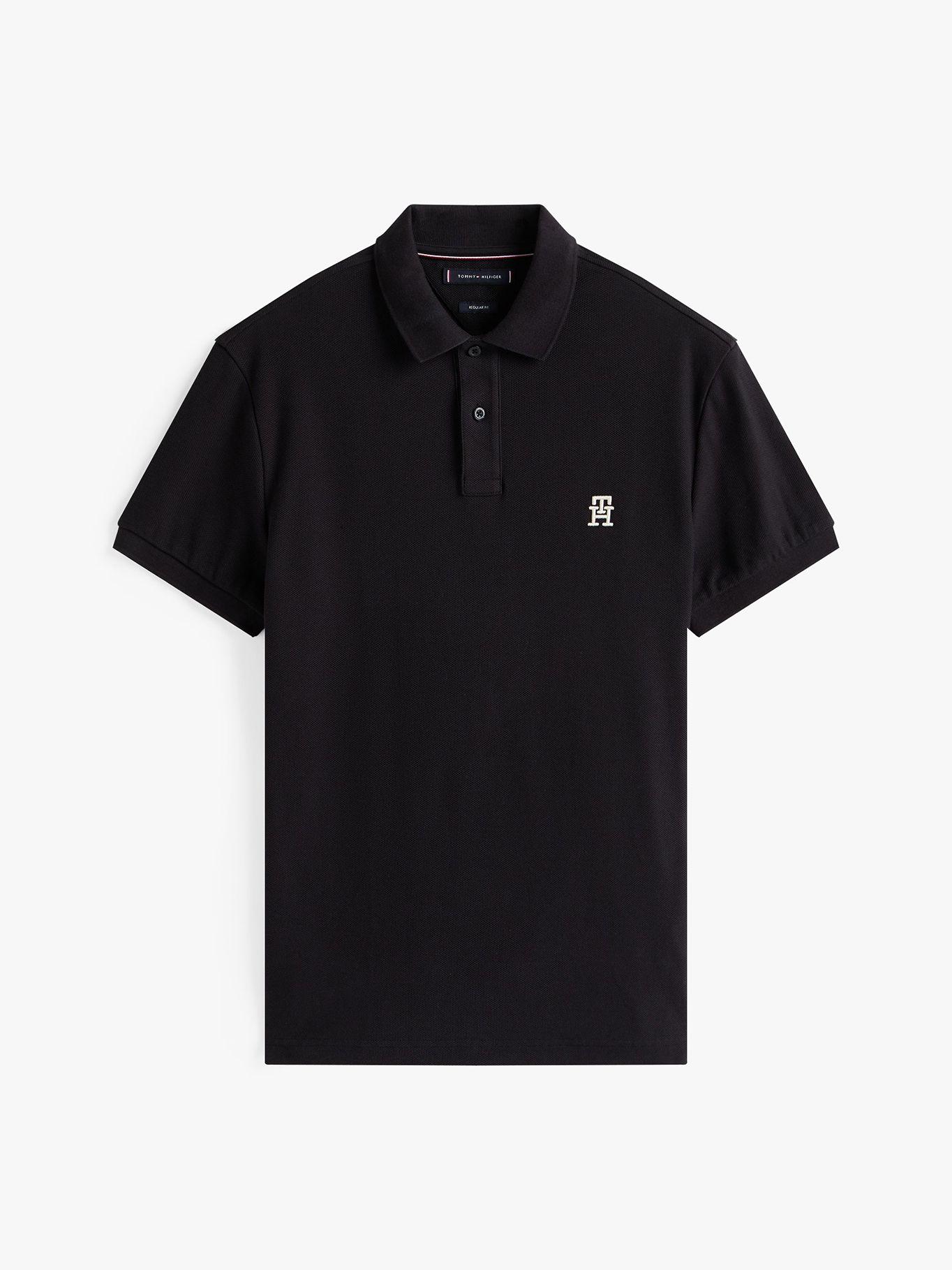 Polo Con Logo De Monogram Negro Tommy Hilfiger-4