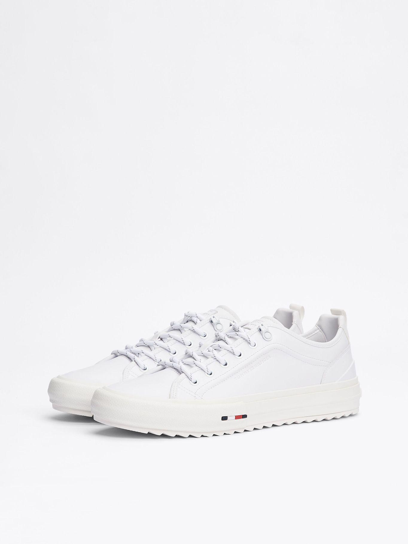 Zapatillas Vulcanizadas Cleat De Cuero Blanco Tommy Hilfiger-0