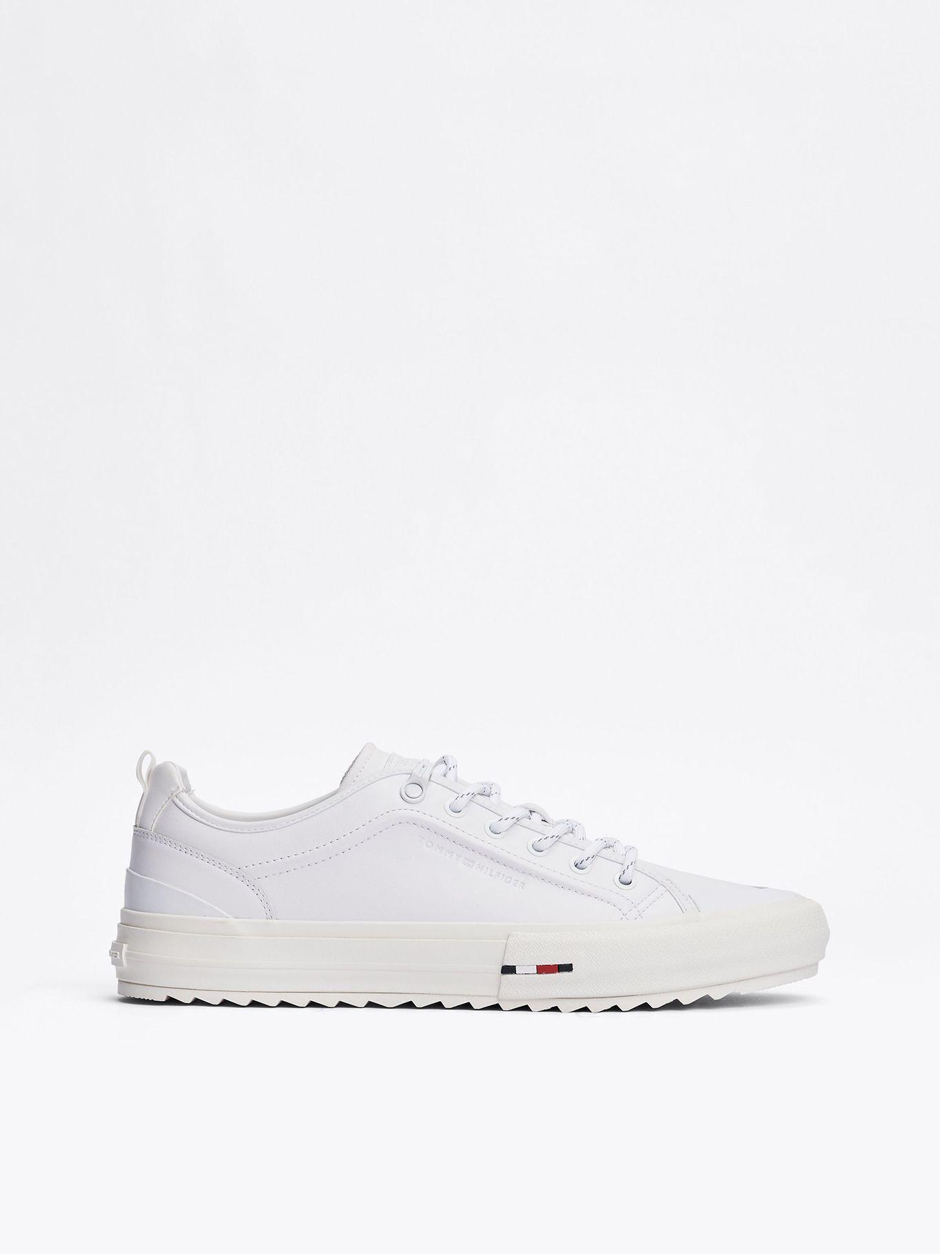 Zapatillas Vulcanizadas Cleat De Cuero Blanco Tommy Hilfiger-4