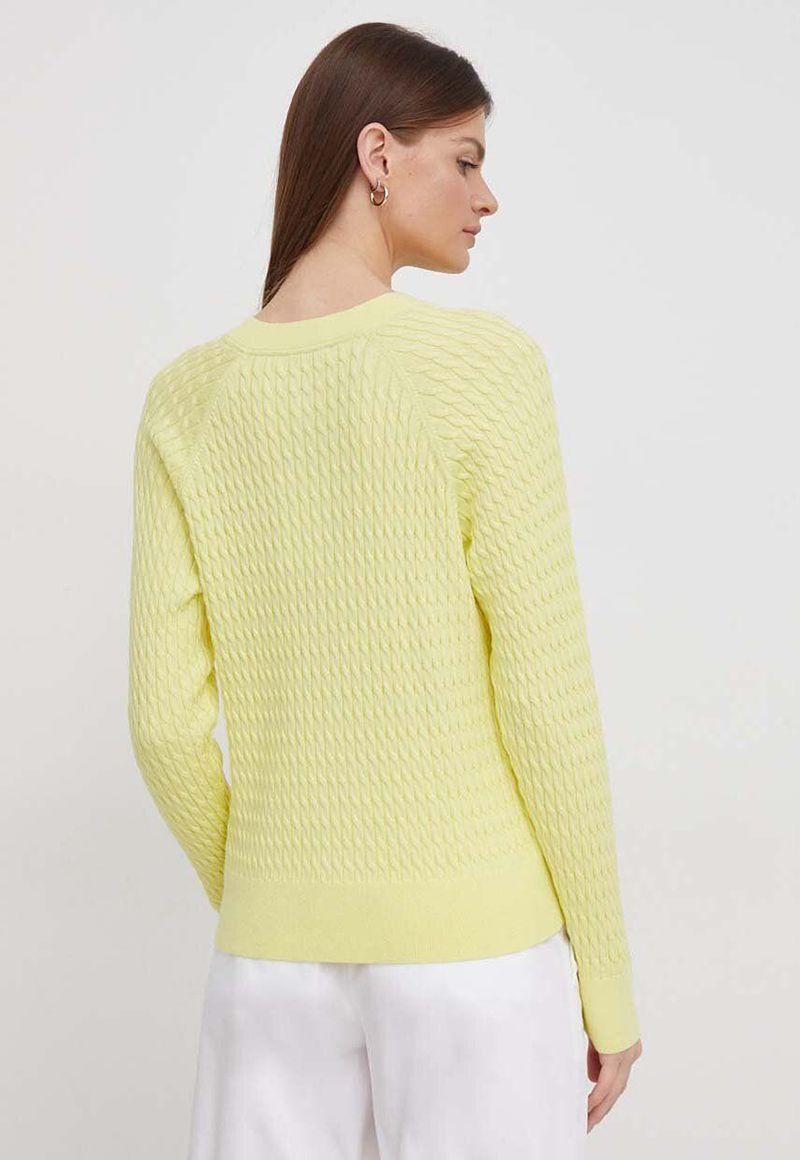 Sweater Relaxed Punto Trenzado Amarillo Tommy Hilfiger-2