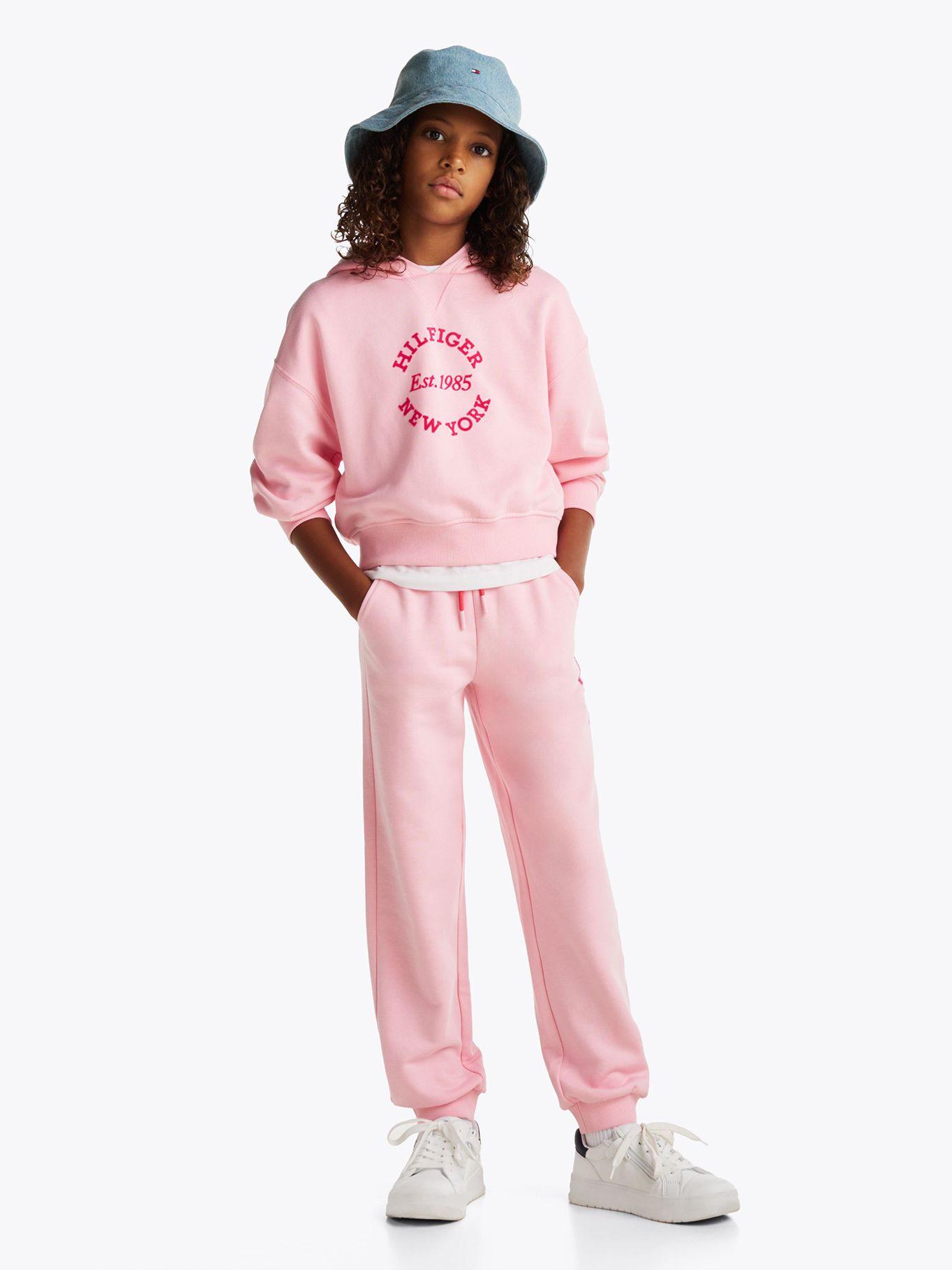 Joggers De Niña Relaxed Con Logo Rosado Tommy Hilfiger-0