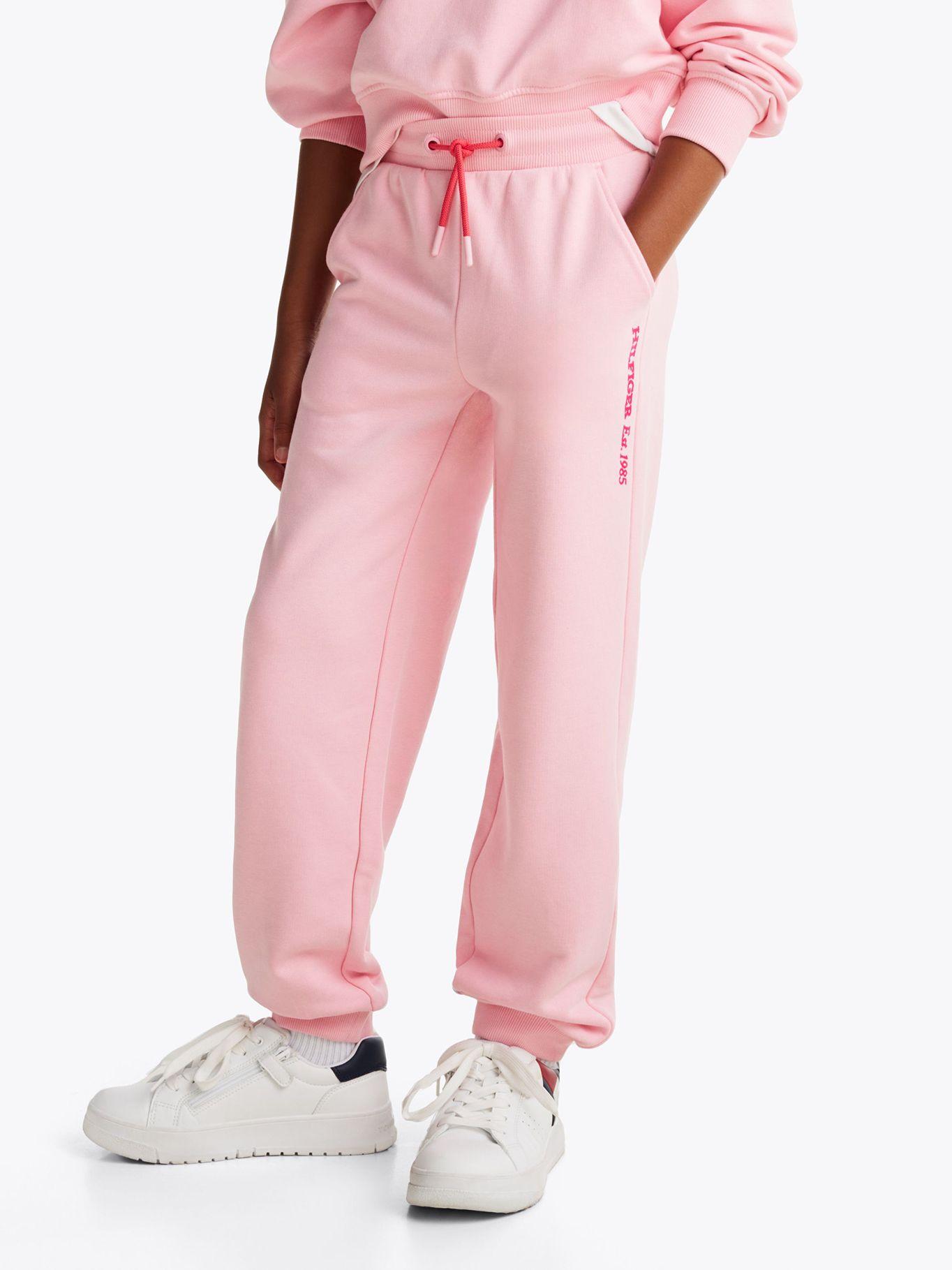 Joggers De Niña Relaxed Con Logo Rosado Tommy Hilfiger-1