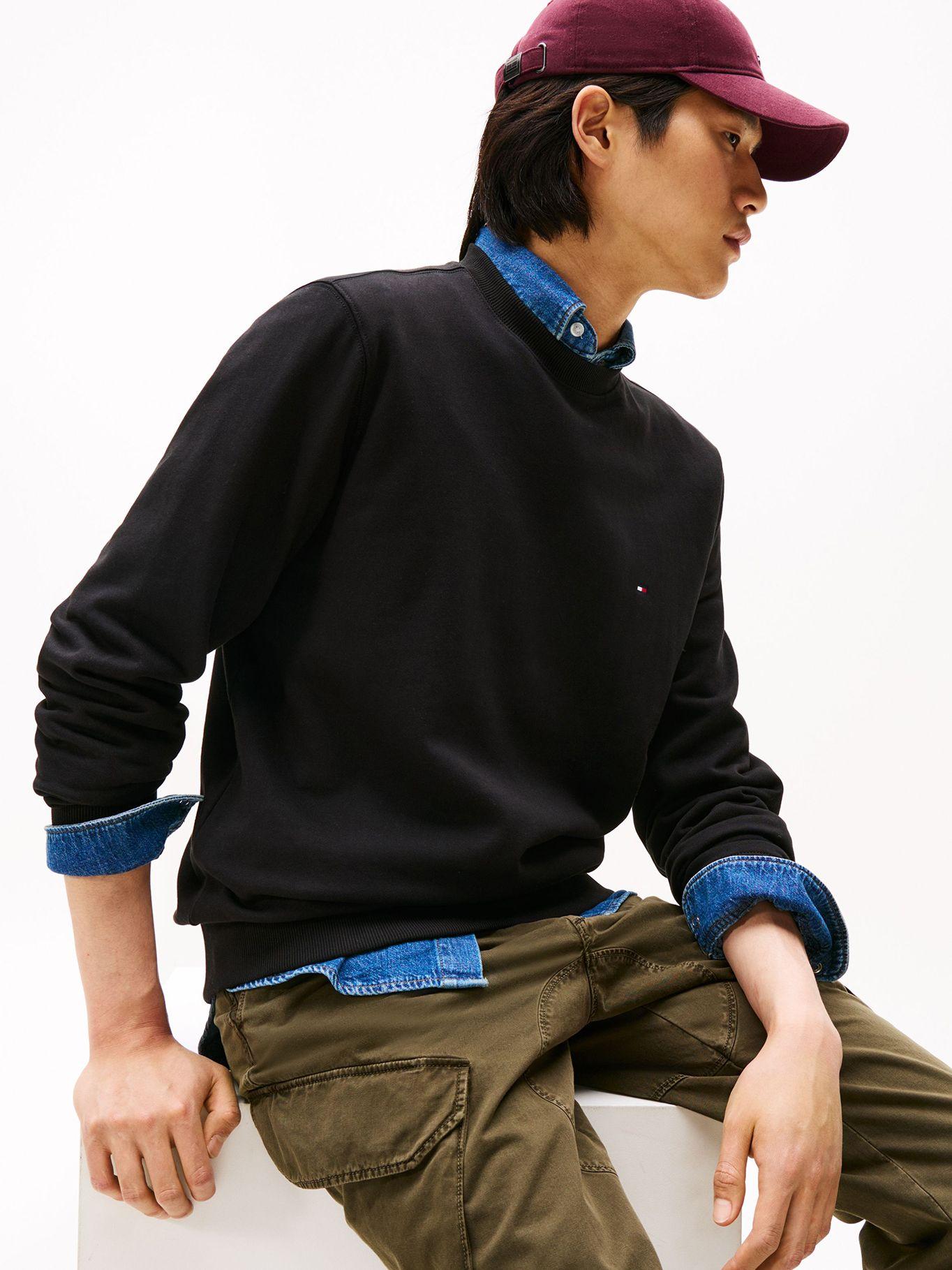 Polerón Solid Con Cuello Redondo Negro Tommy Hilfiger-3
