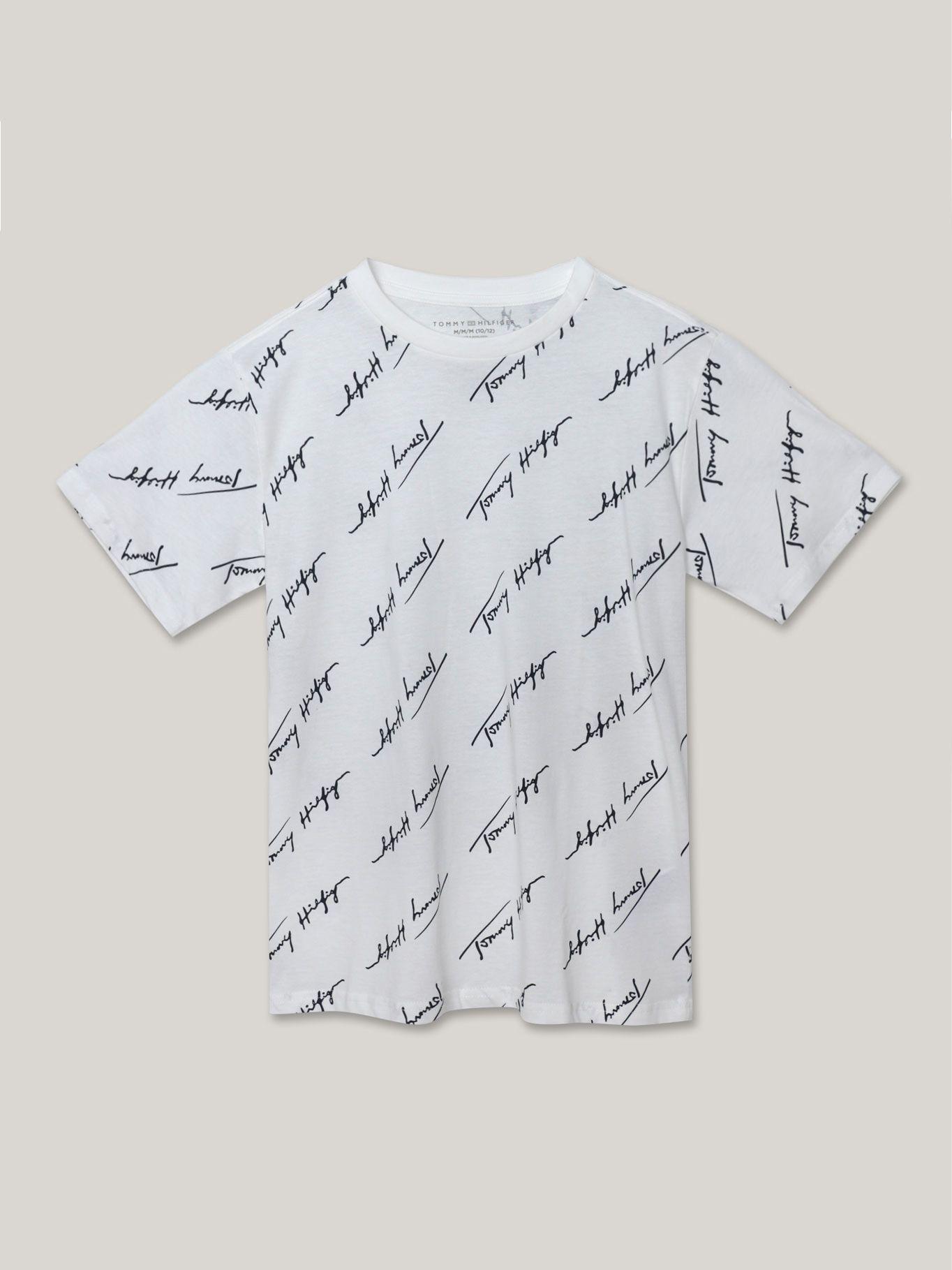 Polera De Niño Angled Script Logo Blanco Tommy Hilfiger-0