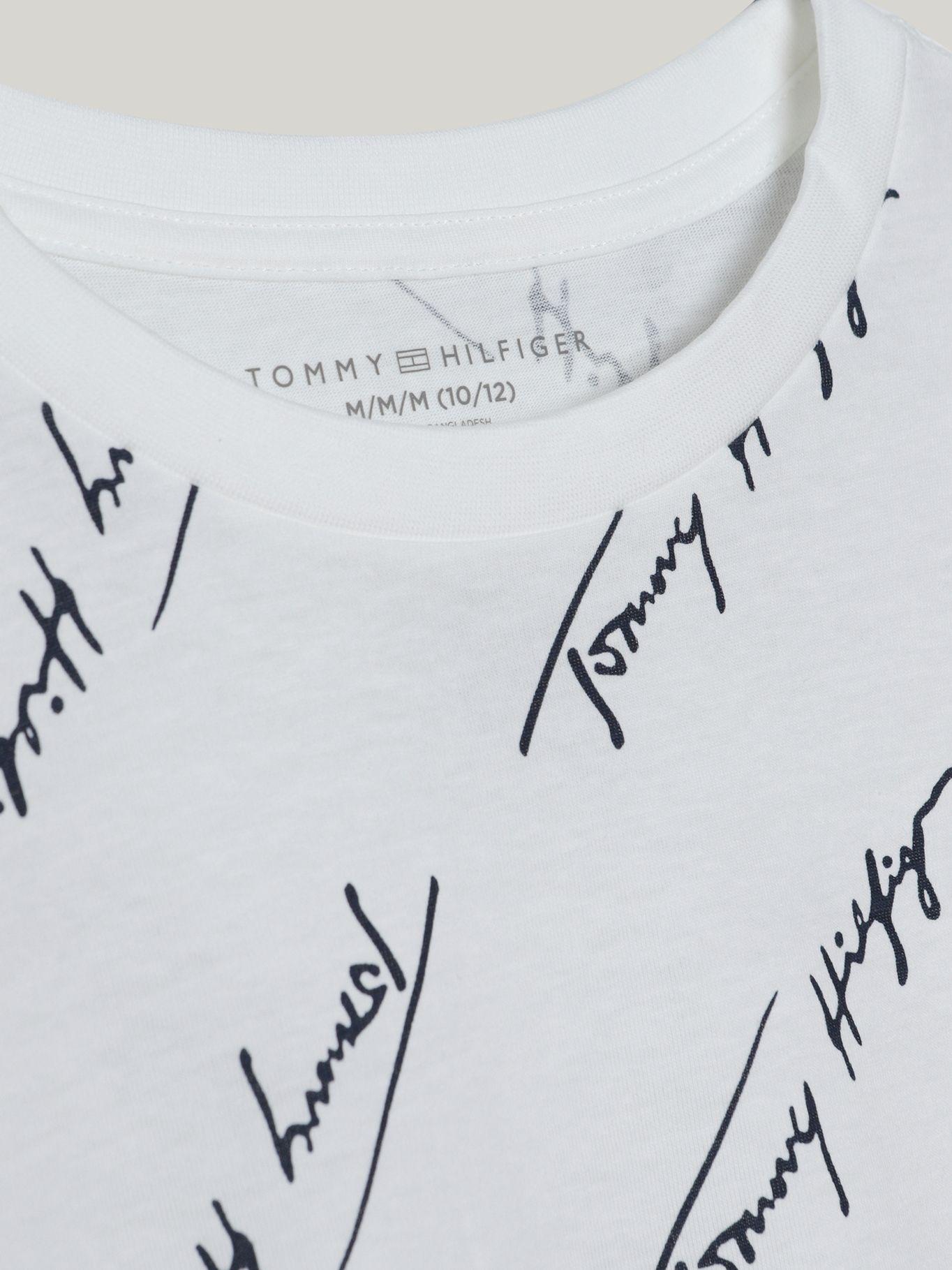 Polera De Niño Angled Script Logo Blanco Tommy Hilfiger-3
