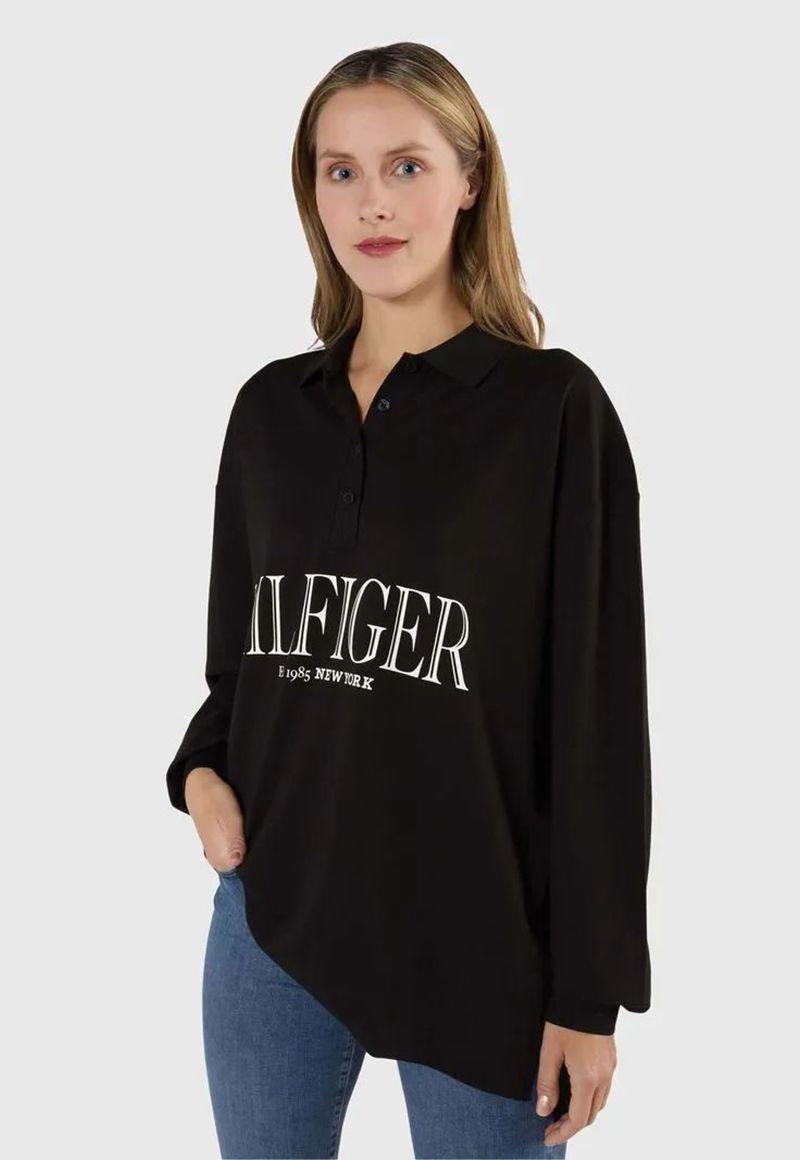 POLO BOYFRIEND LOGO NEGRO TOMMY HILFIGER-0