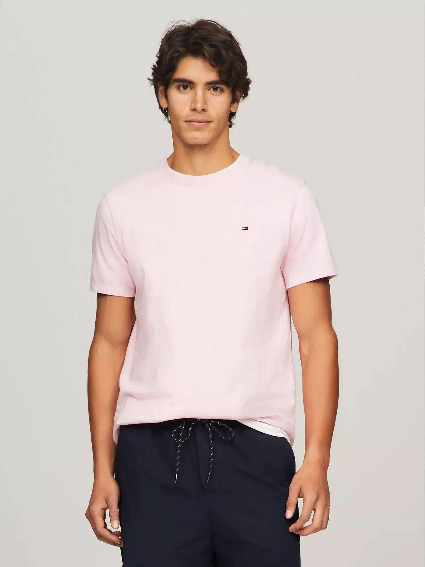 Polera Essential Cotton C-Neck Slim Fit Rosado Tommy Hilfiger-0