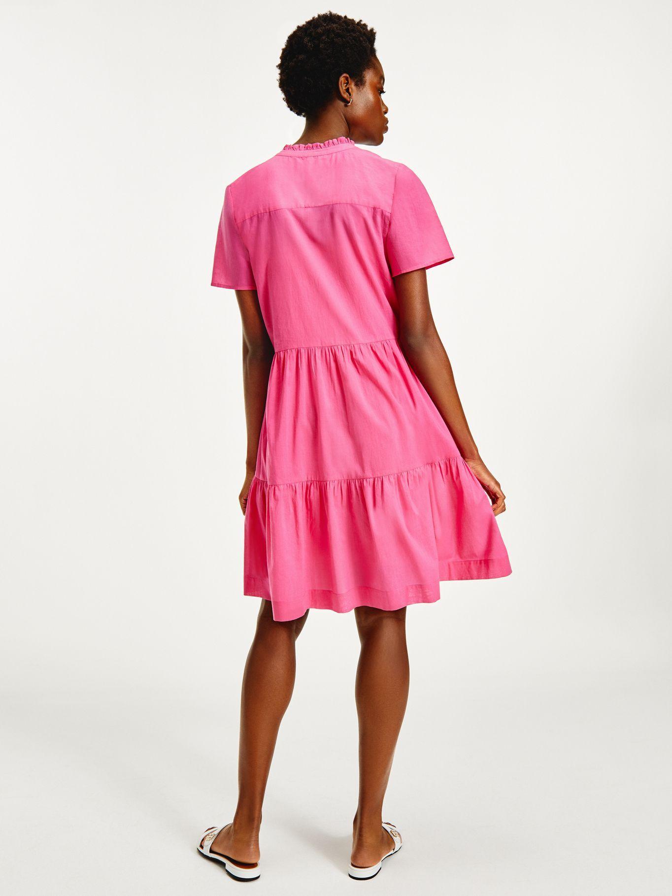 Vestido De Voile Con Corte Evasé Fucsia Tommy Hilfiger-1