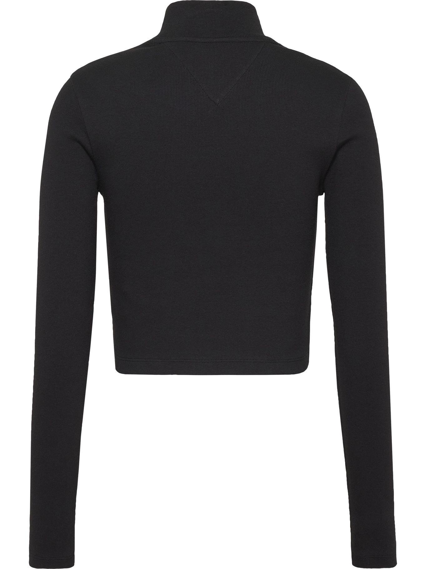 Polera Baby Crop Signature Logo Negro Tommy Jeans-5