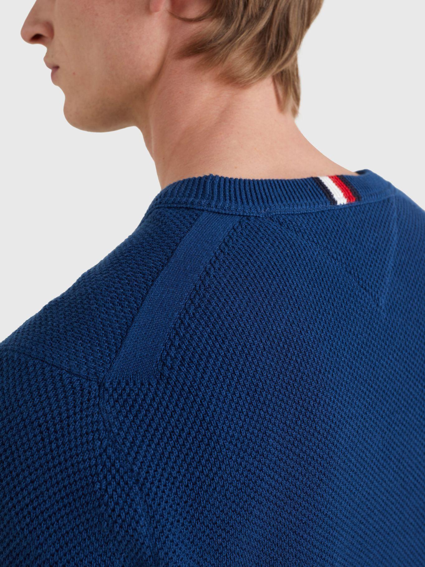 Sweater Pique Structure C-Neck Azul Tommy Hilfiger-2