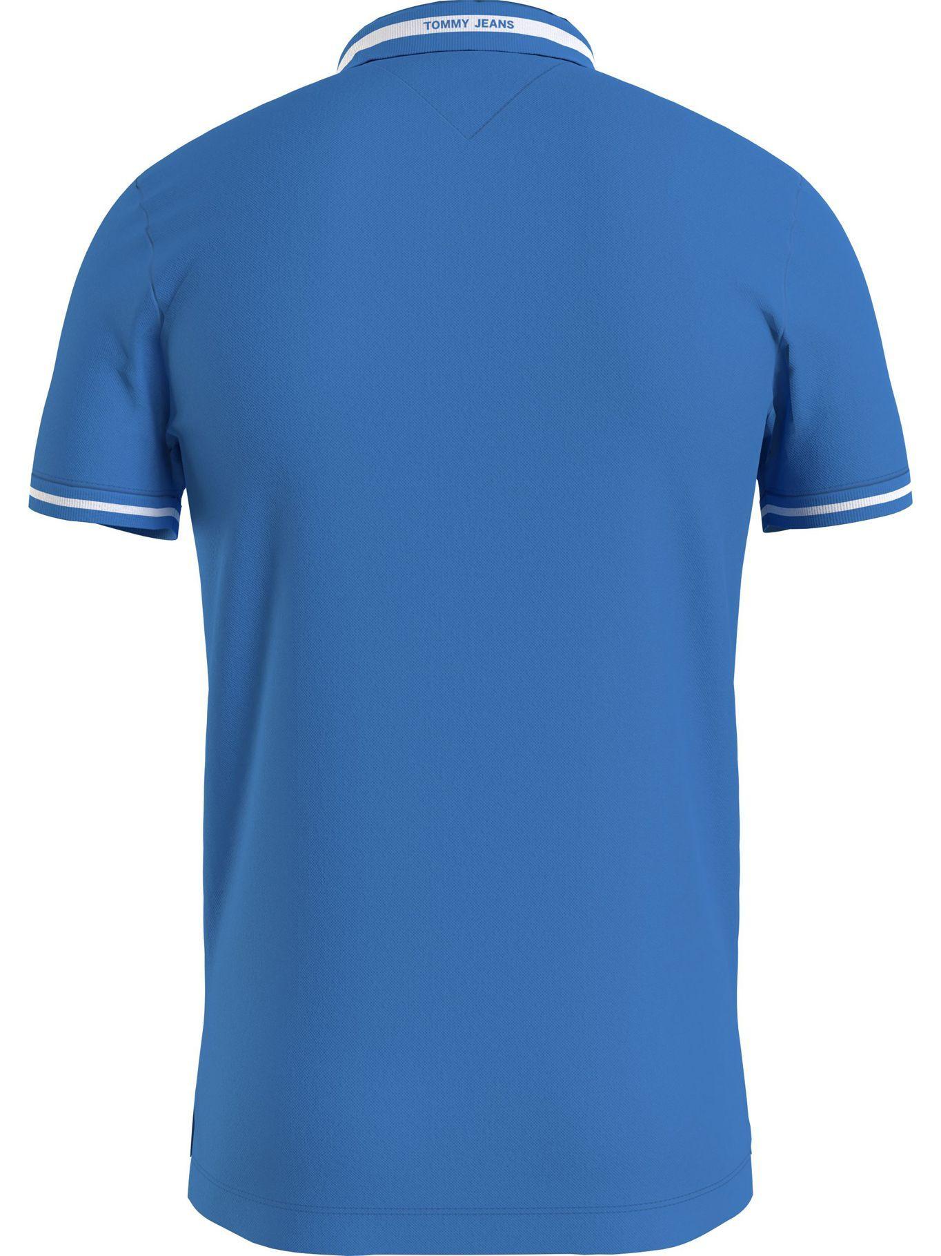 Polo Logo Ribeteado Slim Fit Celeste Tommy Jeans-1