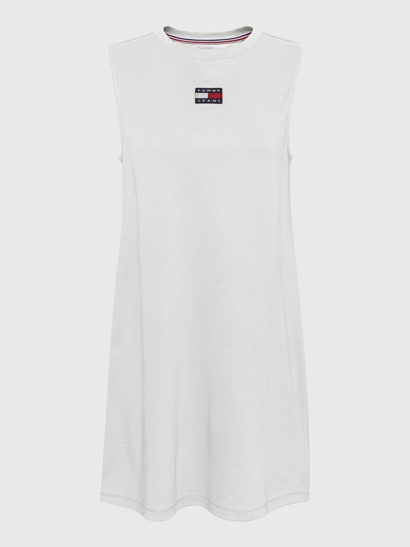 Vestido Sin Mangas Logo De Parche Blanco Tommy Hilfiger-0
