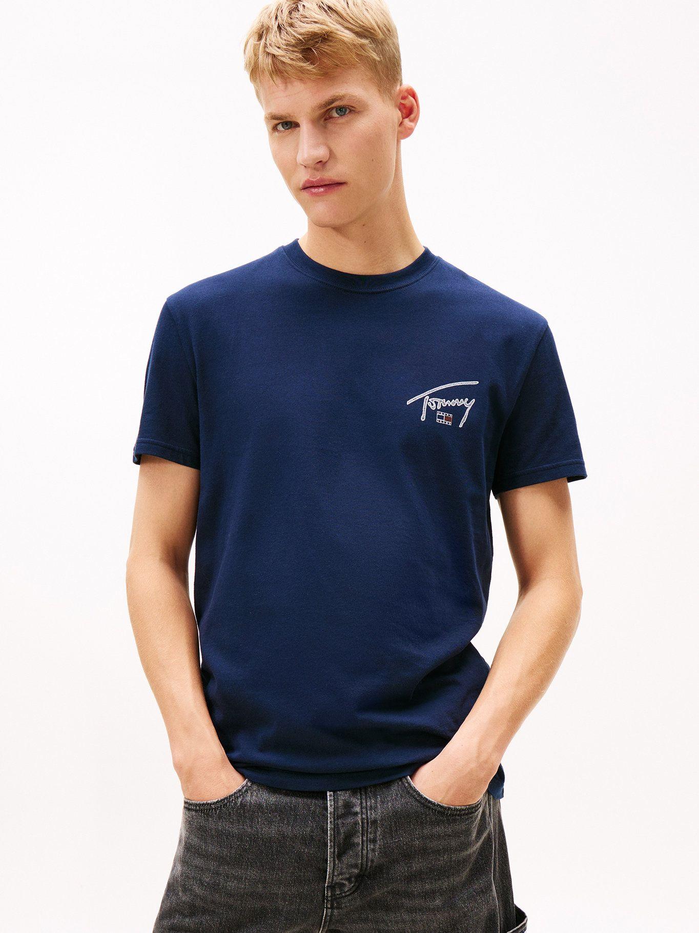 Polera Con Logo Signature Regular Fit Tommy Jeans Azul-0