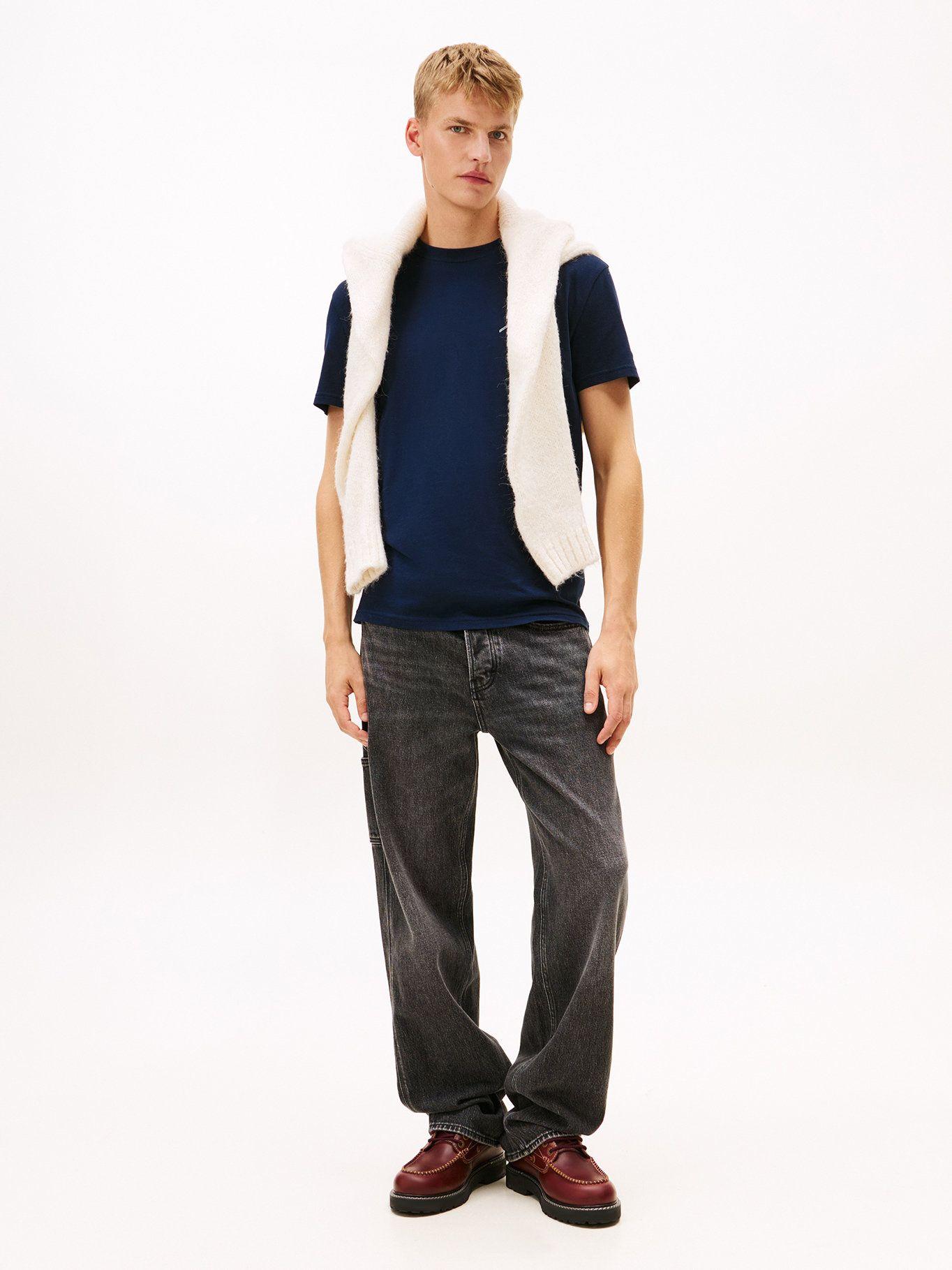Polera Con Logo Signature Regular Fit Tommy Jeans Azul-1
