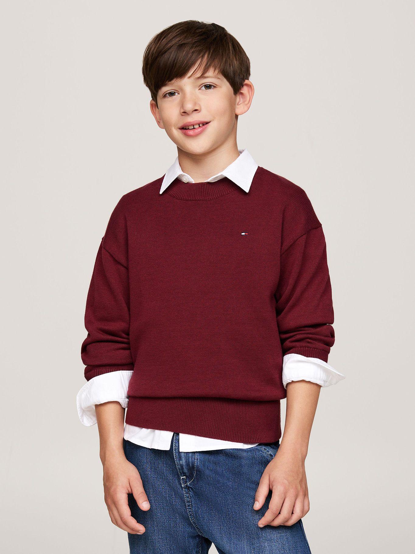 Sweater De Niño Essential Burdeo Tommy Hilfiger-0
