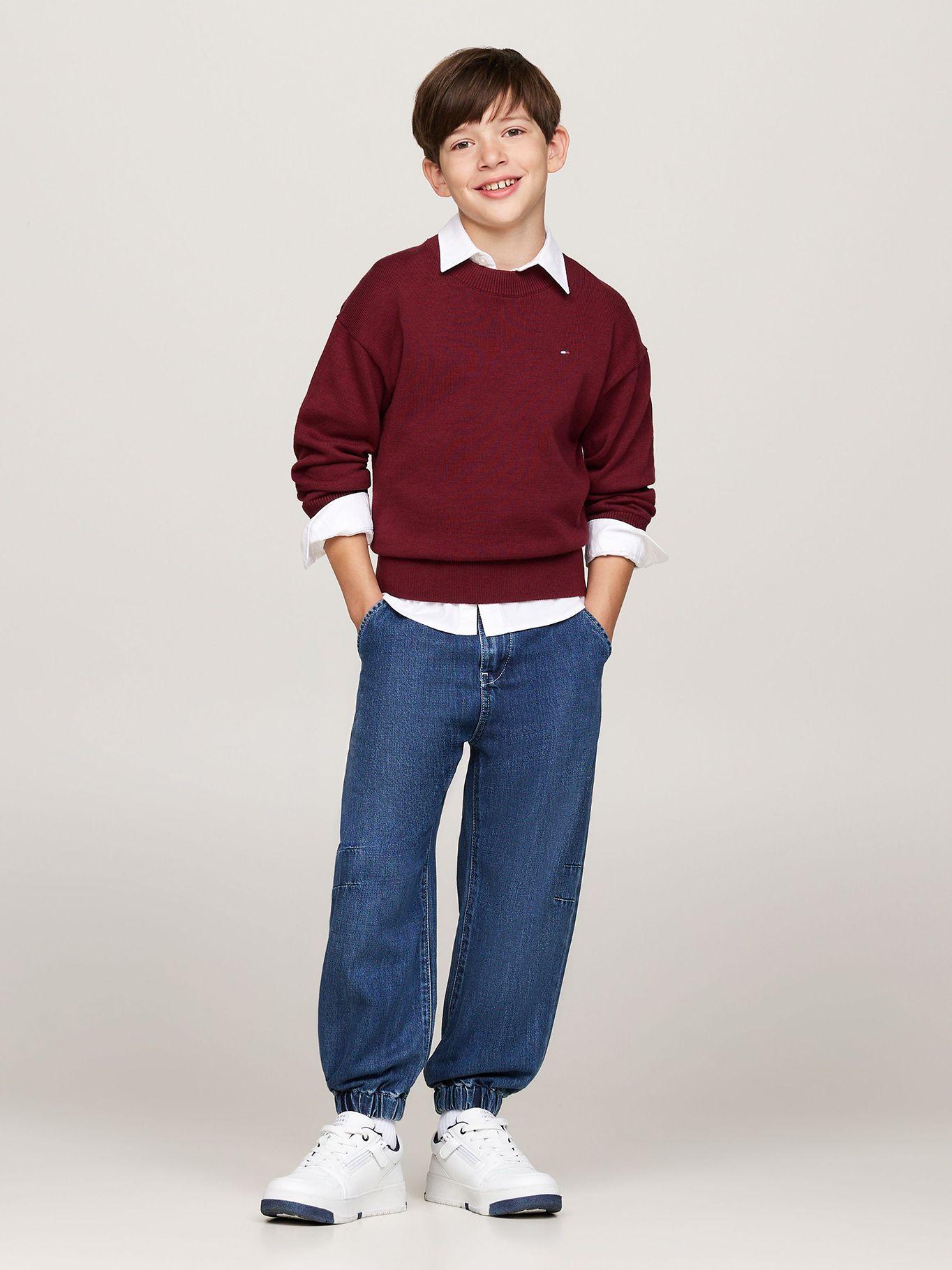 Sweater De Niño Essential Burdeo Tommy Hilfiger-1