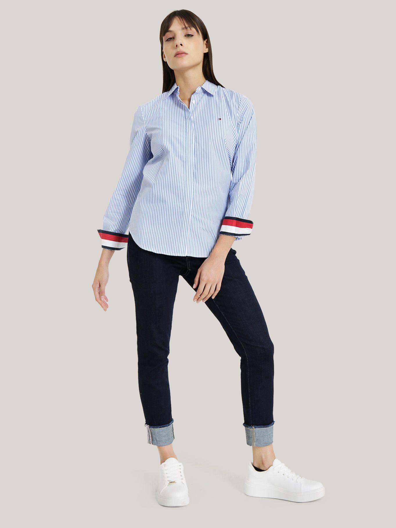 CAMISA DE RAYAS RELAXED Celeste Tommy Hilfiger-1