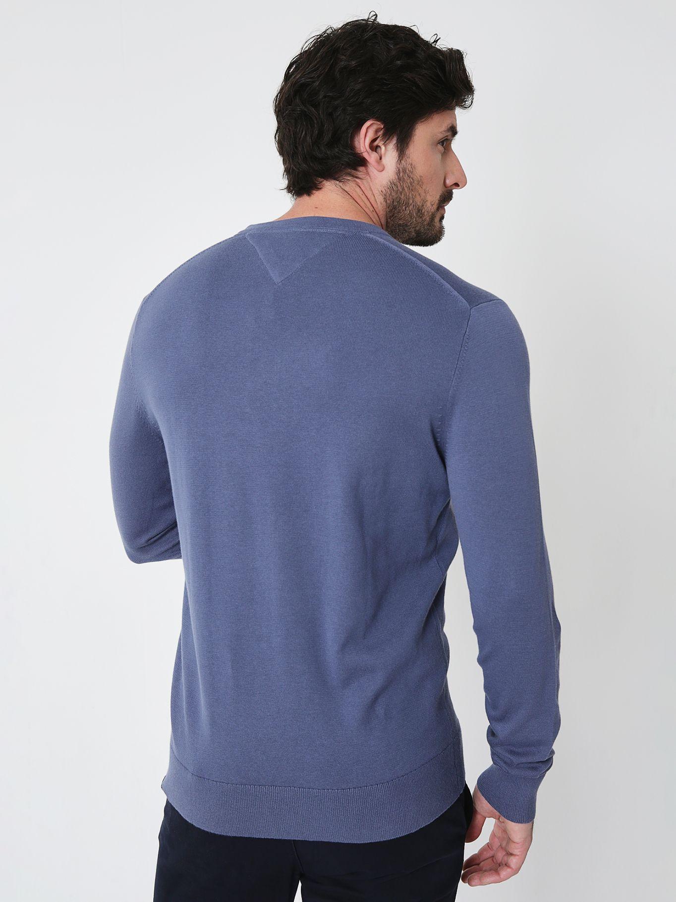 Sweater Básico Signature V-C9T Azul Tommy Hilfiger-1