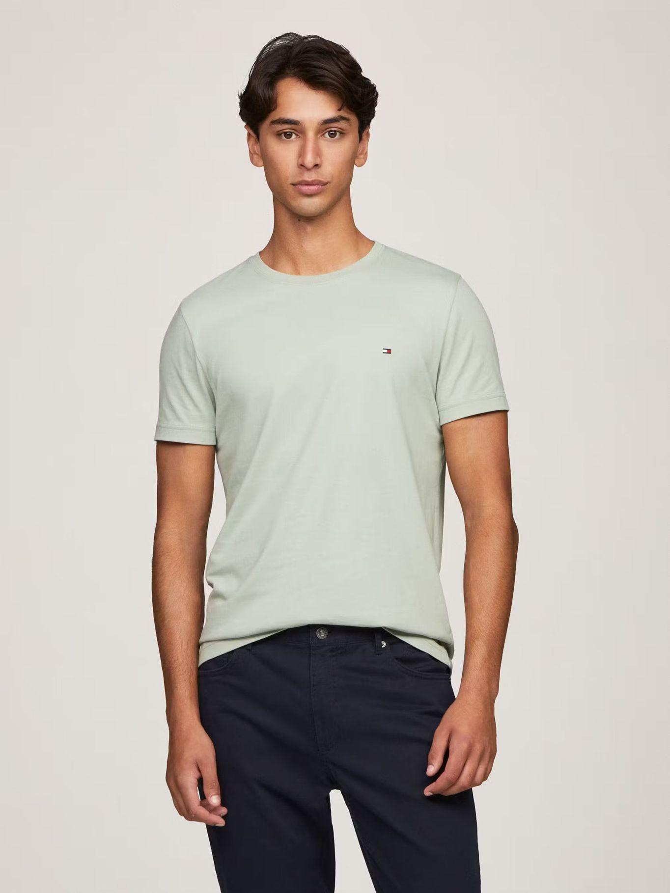 Polera Essential Cotton C-Neck Slim Fit Verde Tommy Hilfiger-0