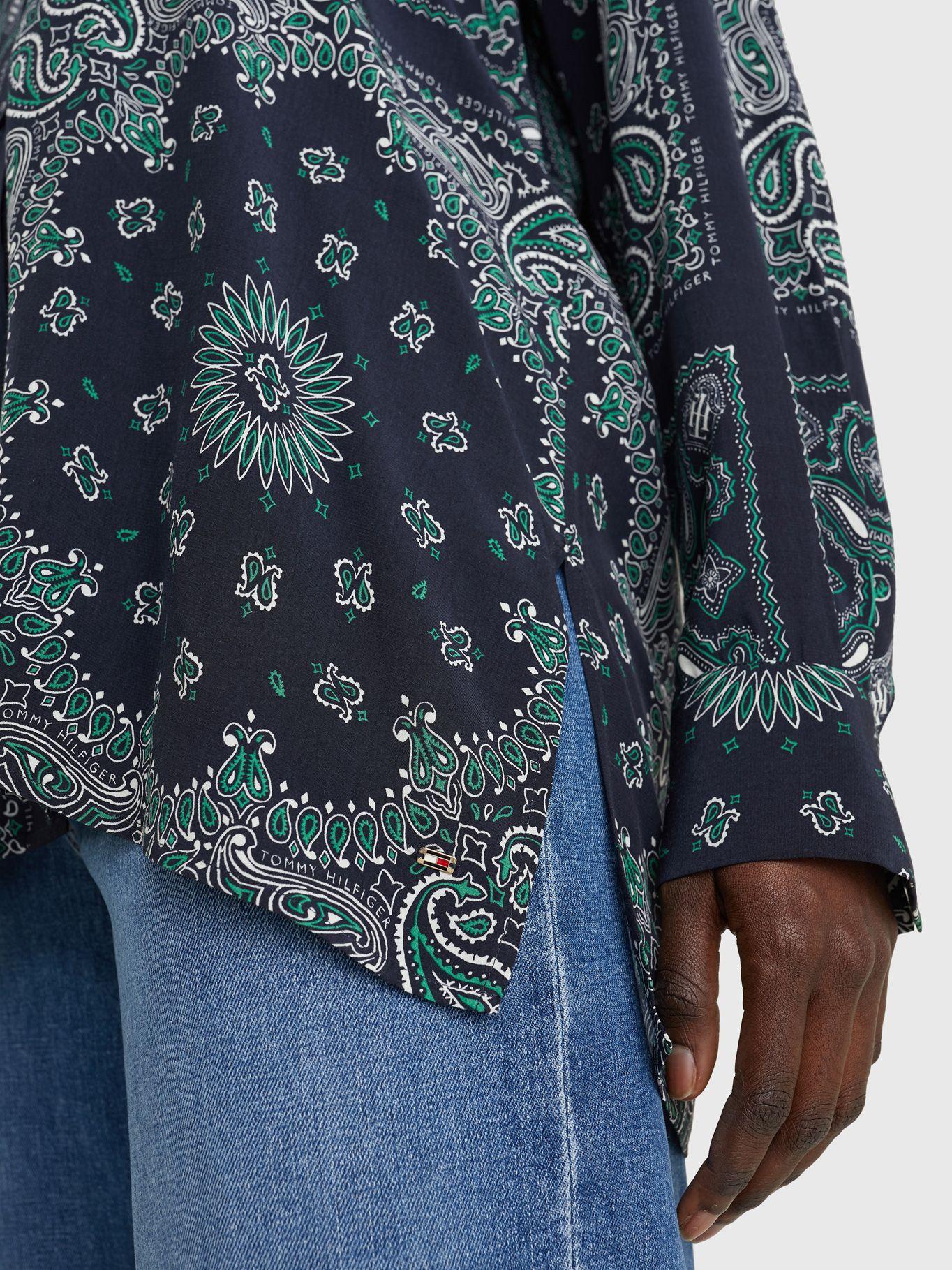 Blusa De Viscosa Y Corte Amplio Azul Tommy Hilfiger-2