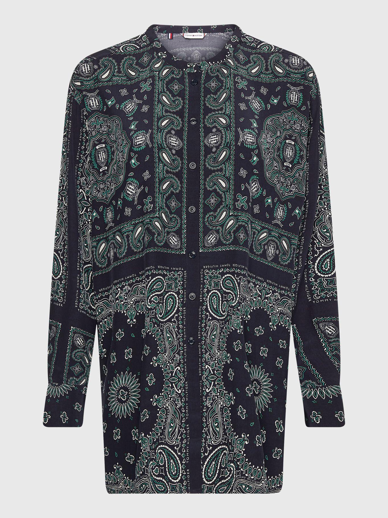 Blusa De Viscosa Y Corte Amplio Azul Tommy Hilfiger-4