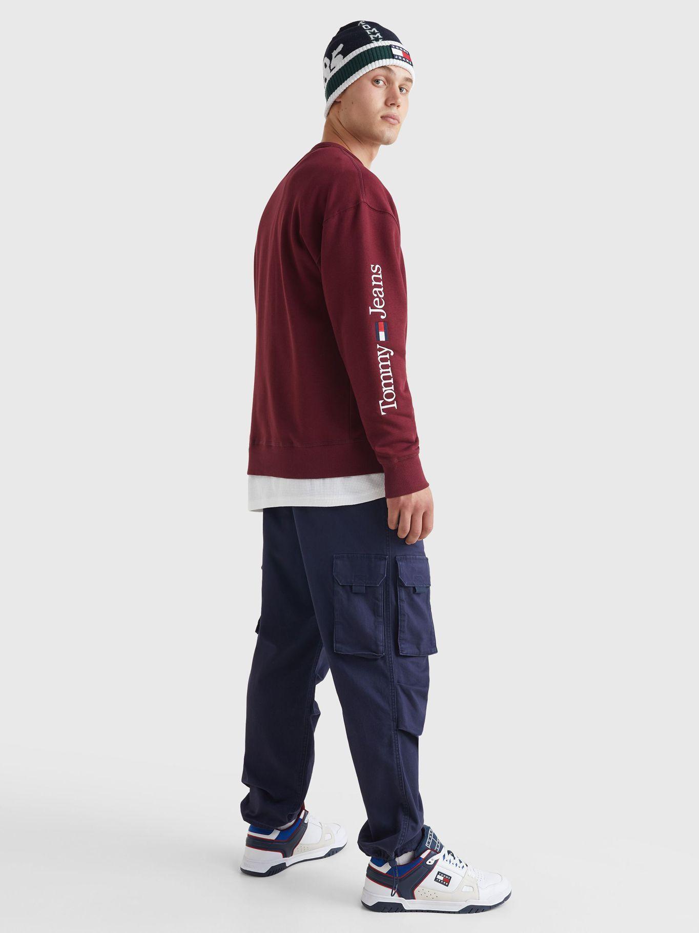 Polerón Linear Placement Con Logo Burdeo Tommy Jeans-2