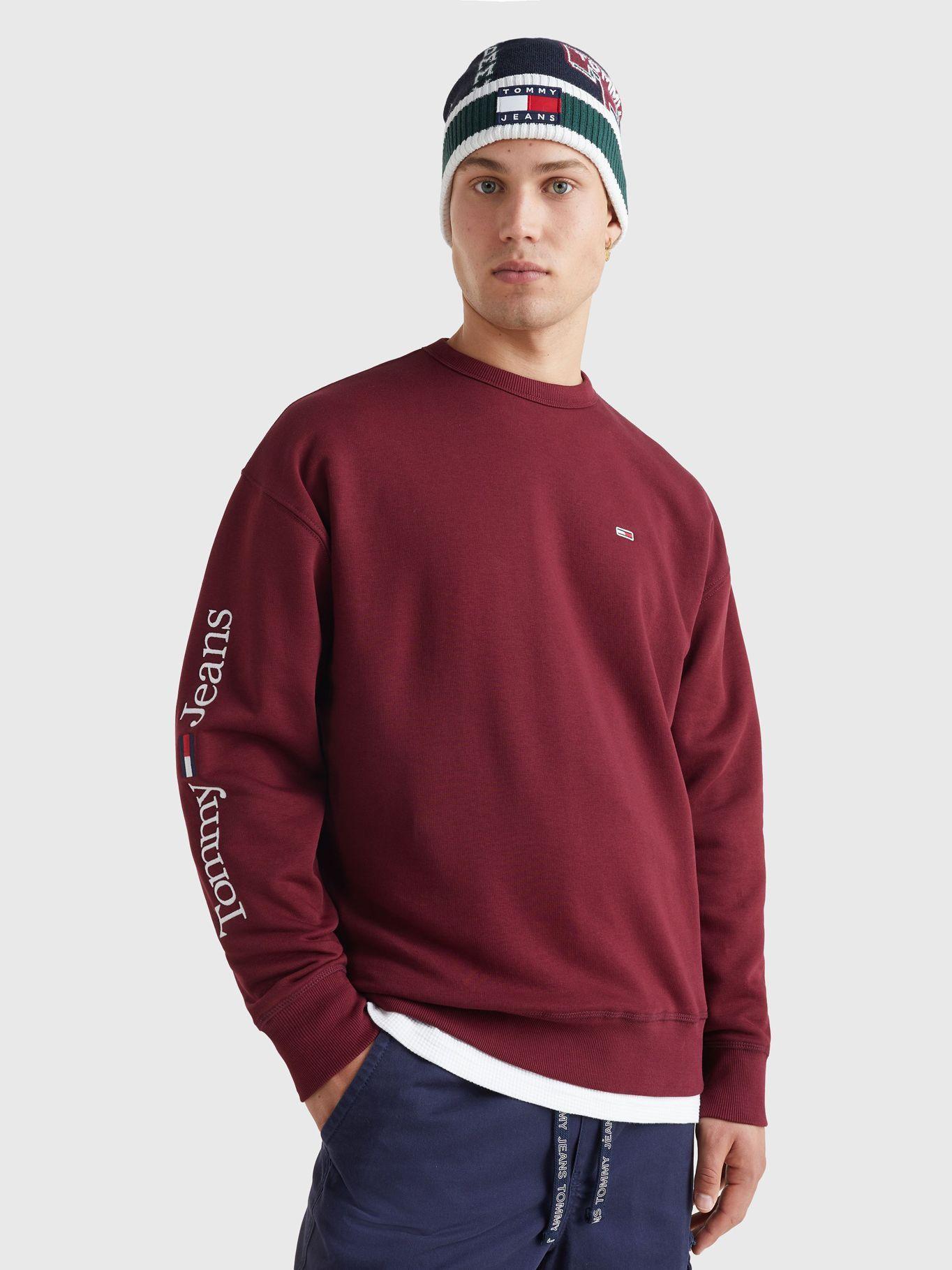 Polerón Linear Placement Con Logo Burdeo Tommy Jeans-0