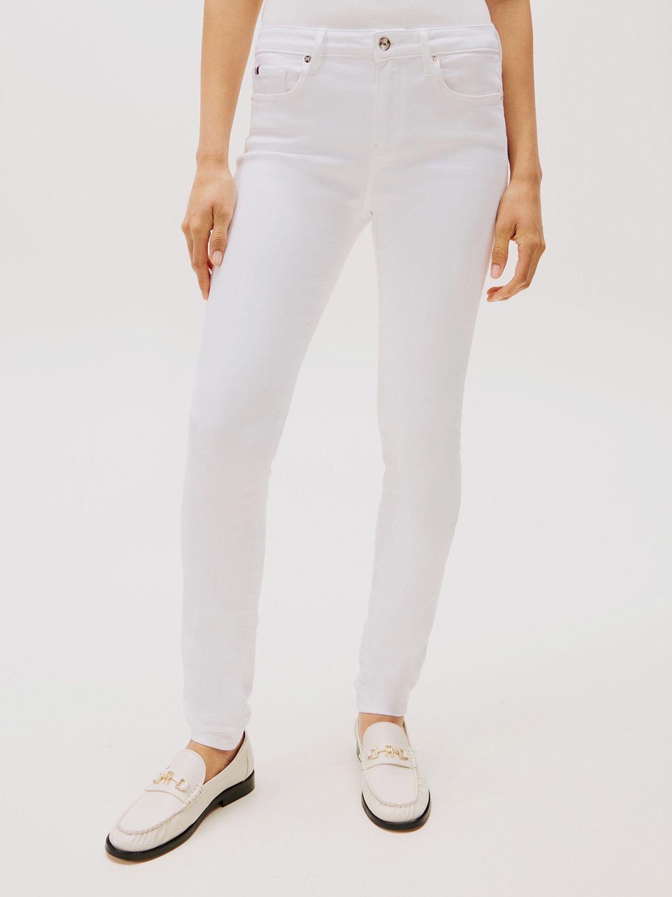 Jeans Como Skinny De Talle Medio Blanco Tommy Hilfiger-1