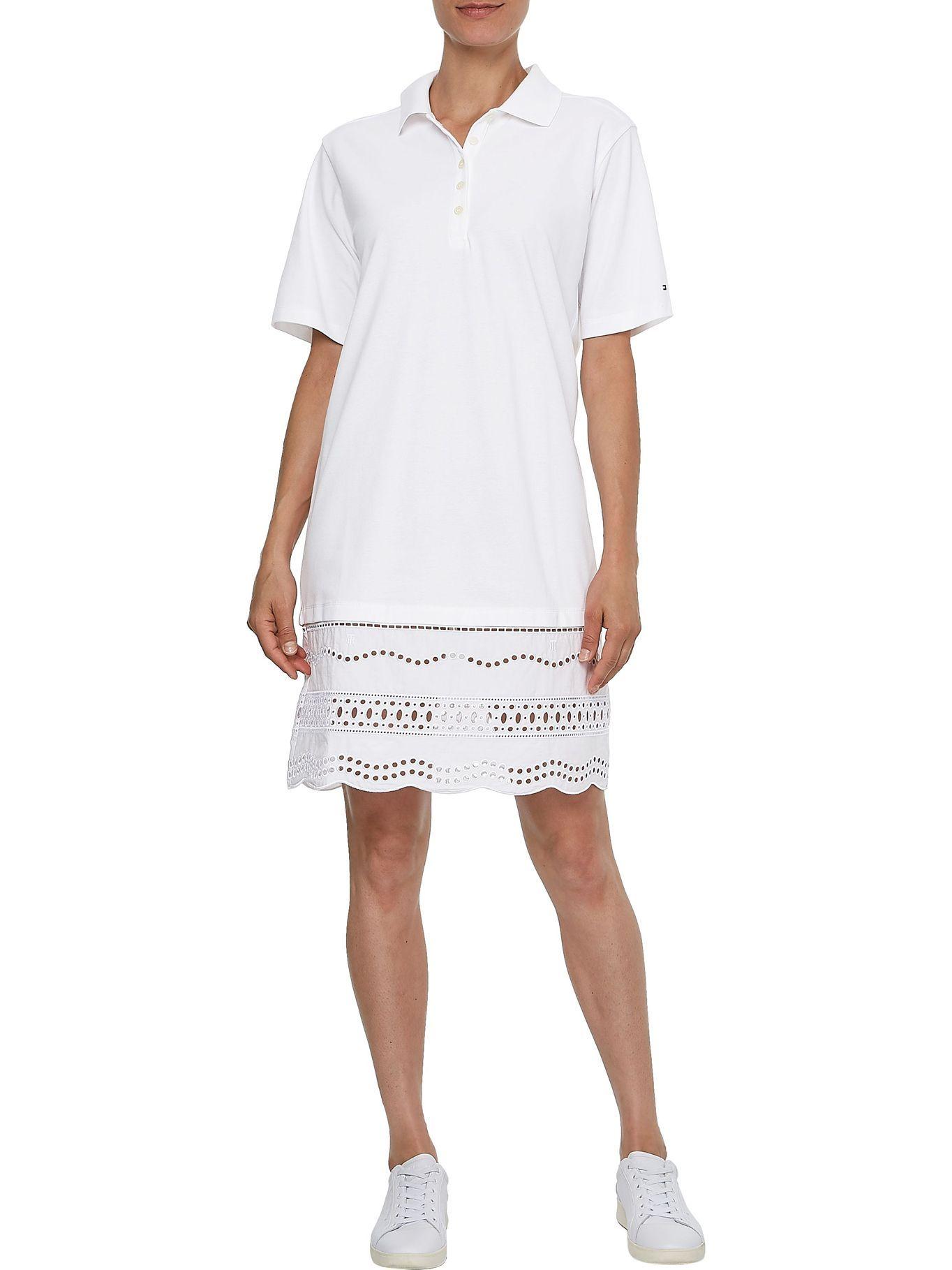 Vestido Tipo Polo Calado Blanco Tommy Hilfiger-0