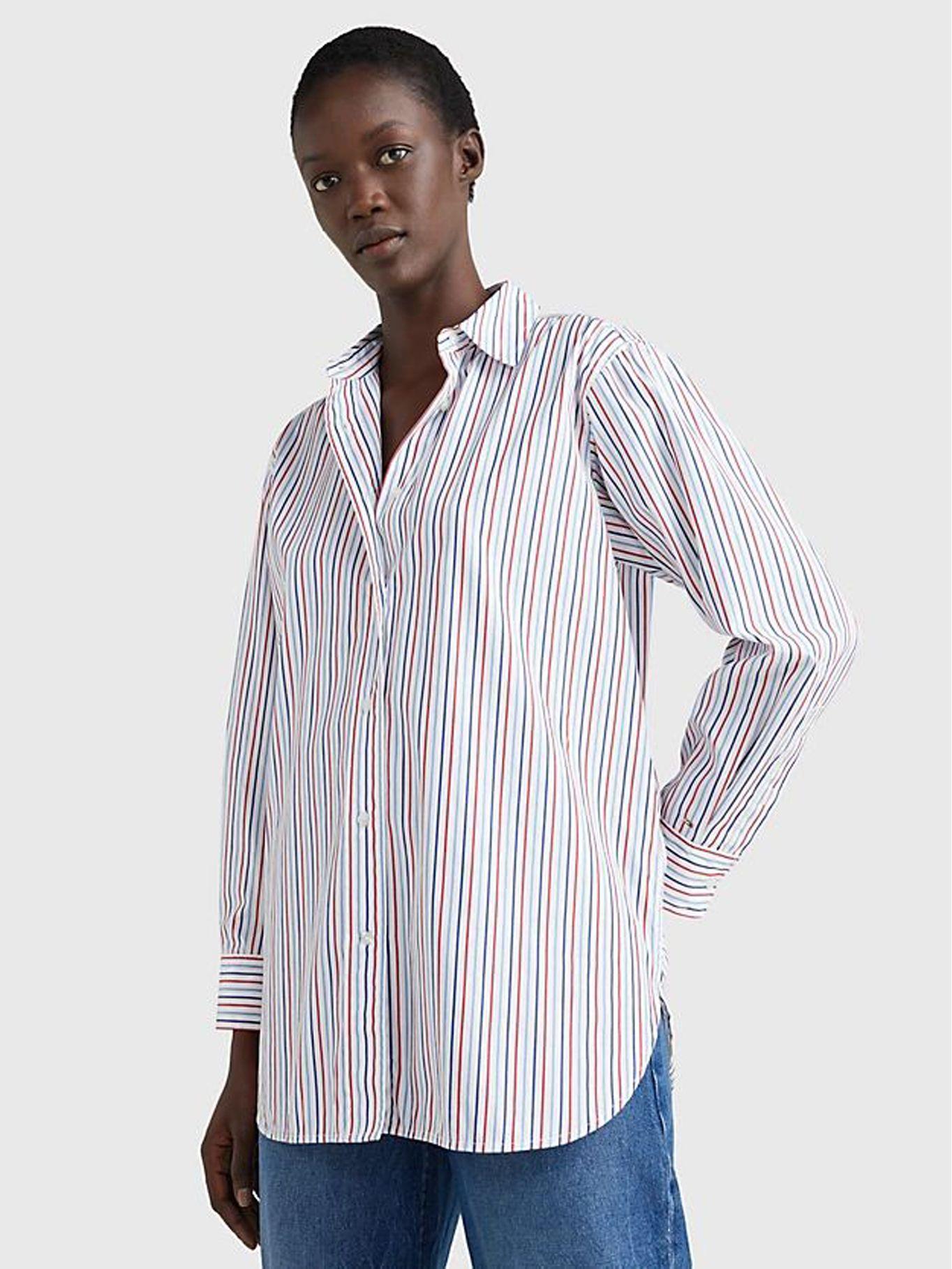 Camisa Oversize Global Stripe Blanco Tommy Hilfiger-0