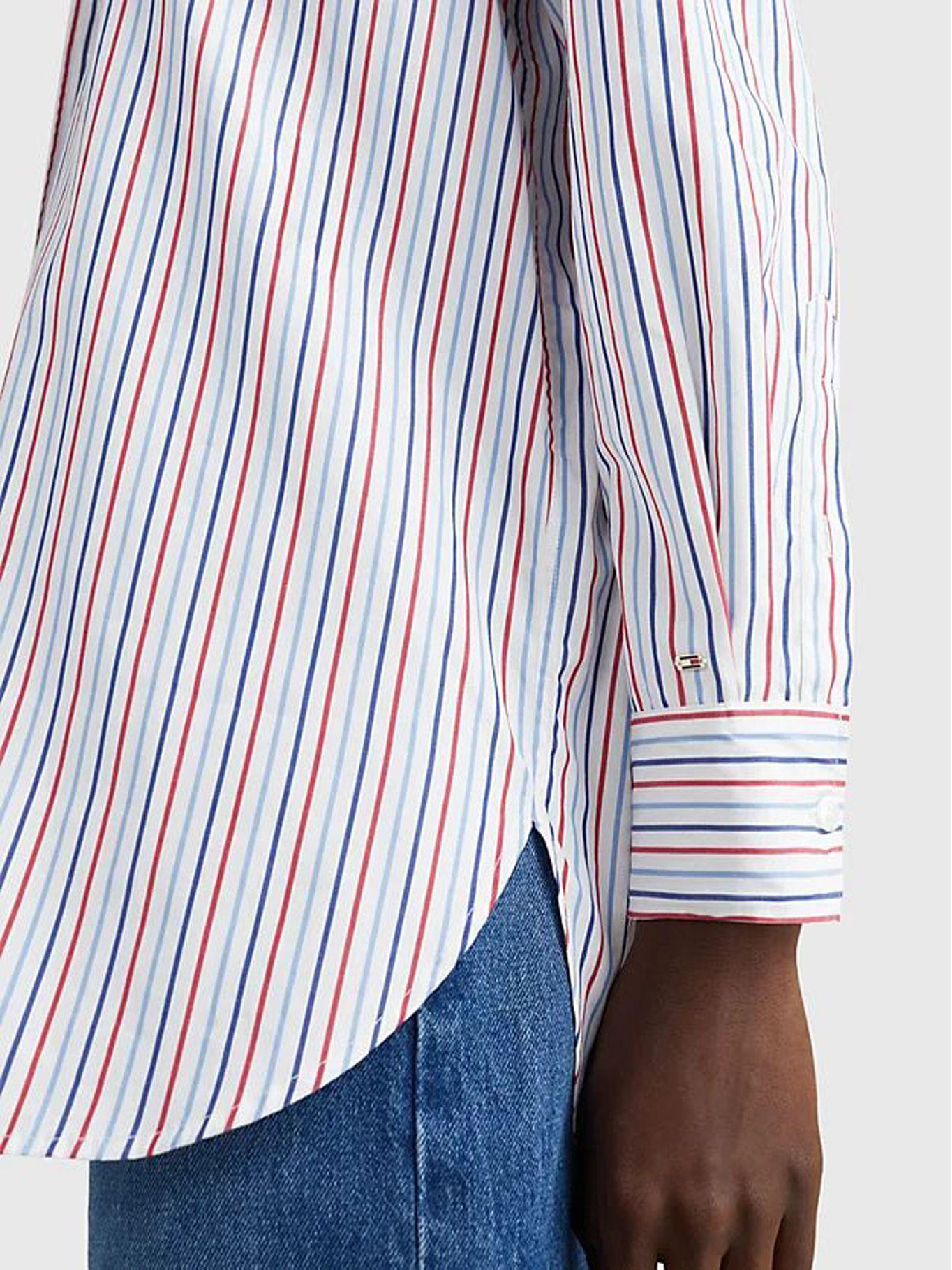Camisa Oversize Global Stripe Blanco Tommy Hilfiger-3