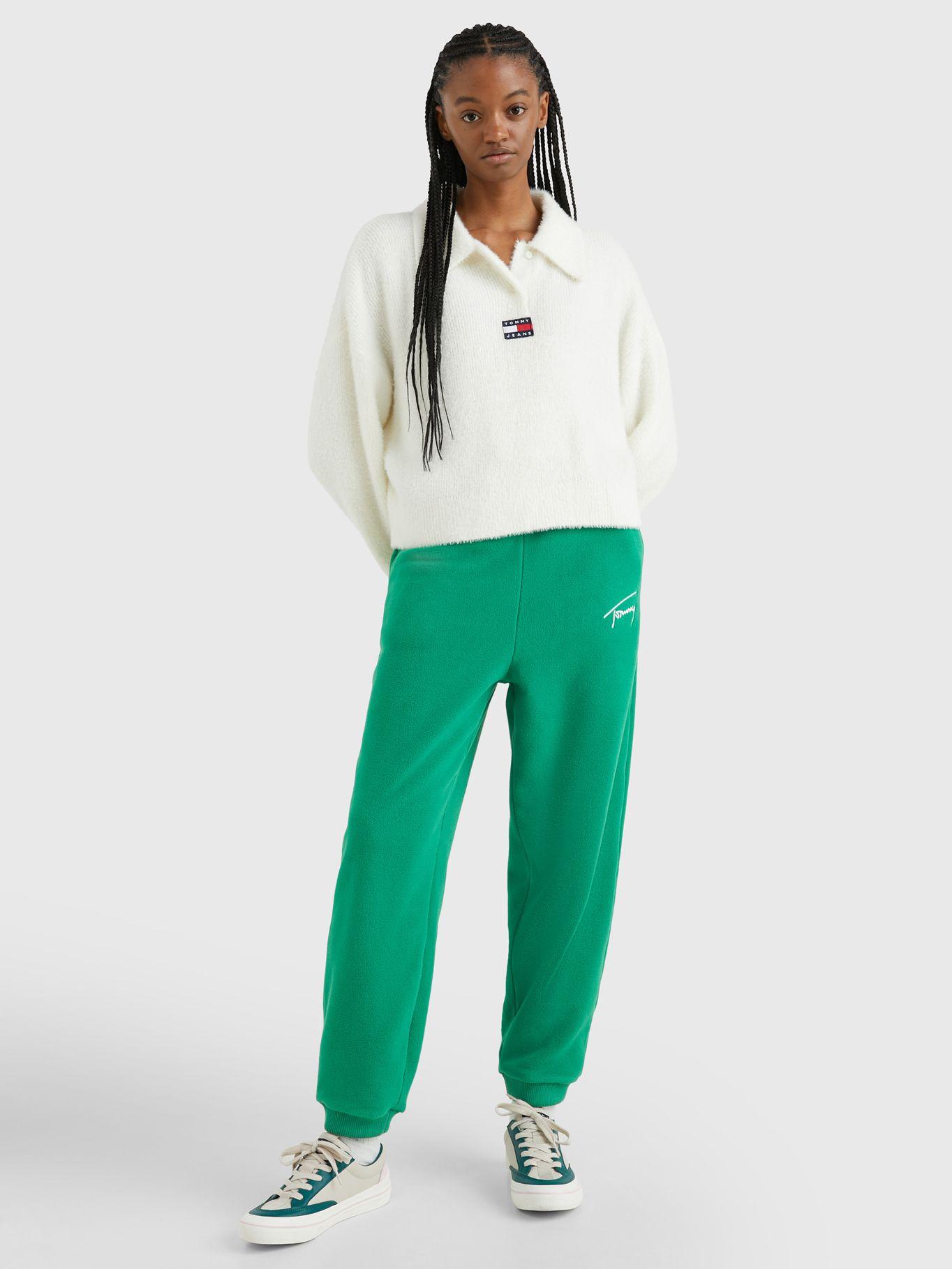 Sweater Polo Cropped Con Logo Blanco Tommy Hilfiger-1