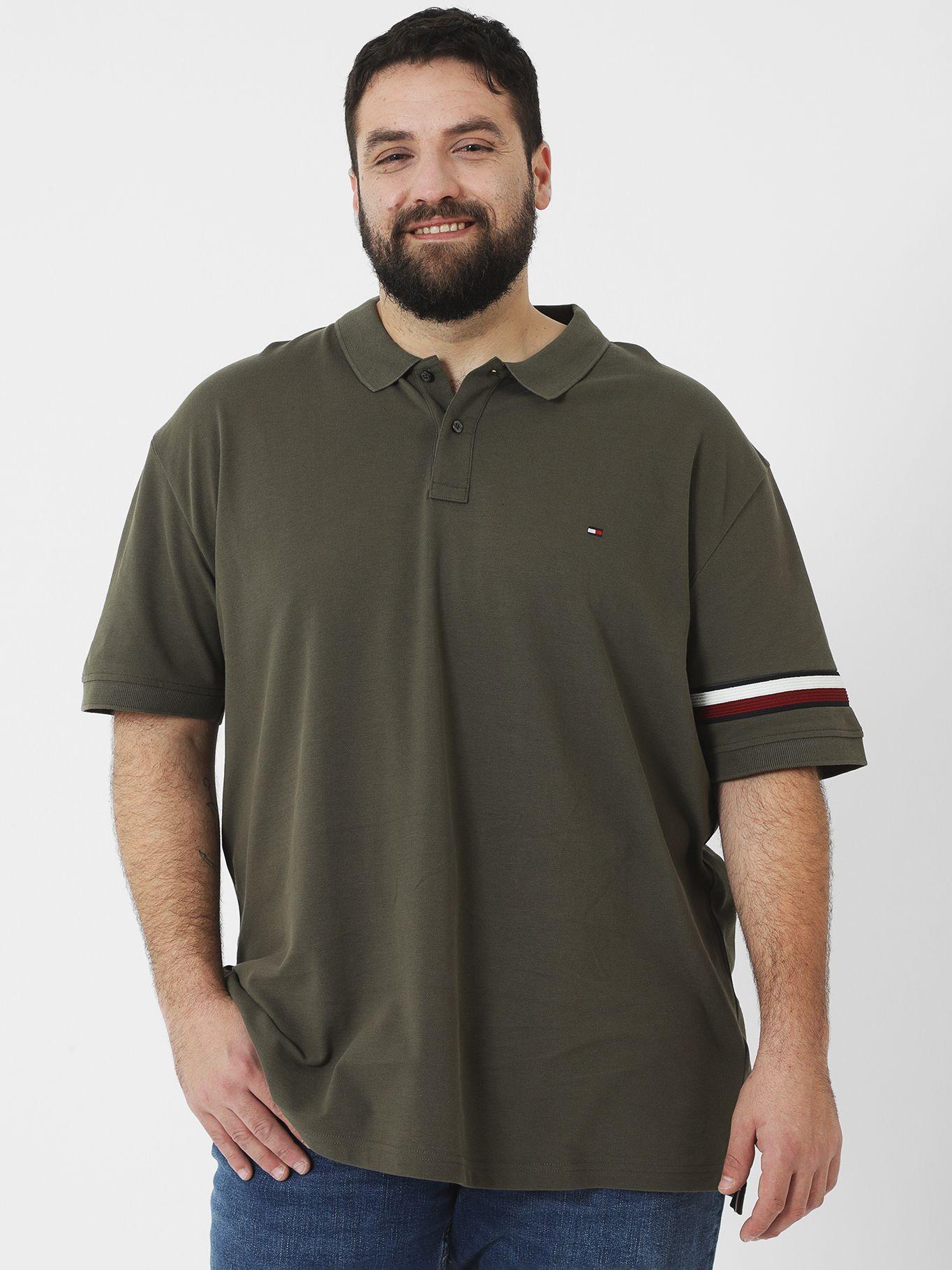 Polo Plus Stripe En La Manga Verde Tommy Hilfiger-0