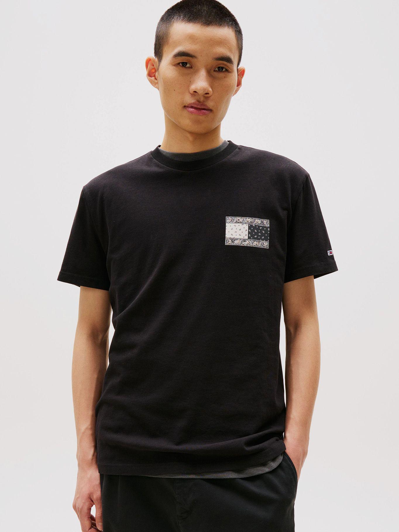 Polera Paisley Flag Logo Negro Tommy Jeans-0