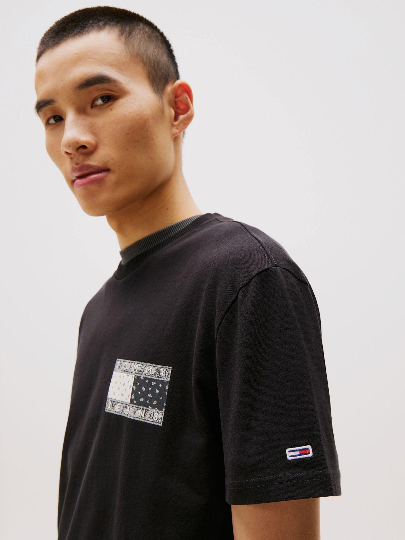 Polera Paisley Flag Logo Negro Tommy Jeans-3