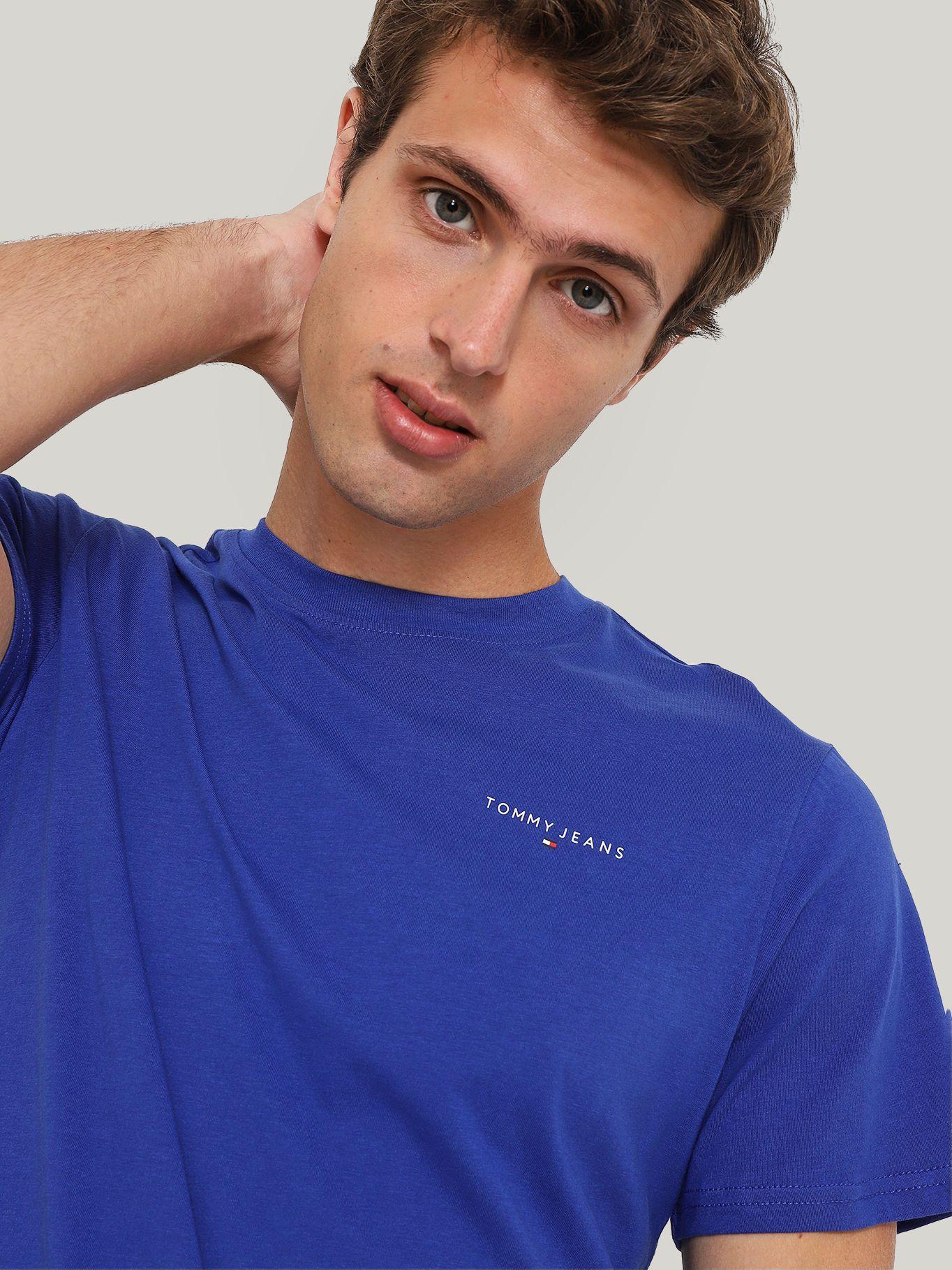 Polera Hombre Logo Slim Azul Tommy Jeans-3