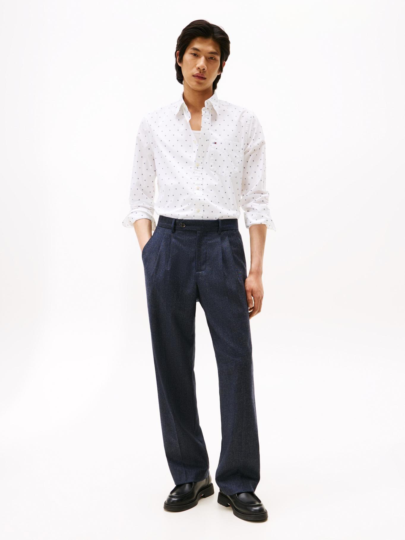 Camisa Poplin Small Print Regular Blanco Tommy Hilfiger-1