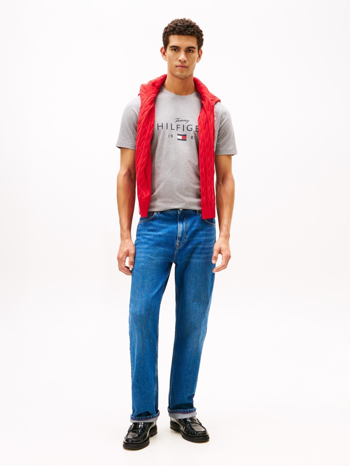 Polera Con Logo Gráfico Regular Fit Tommy Hilfiger Gris-1