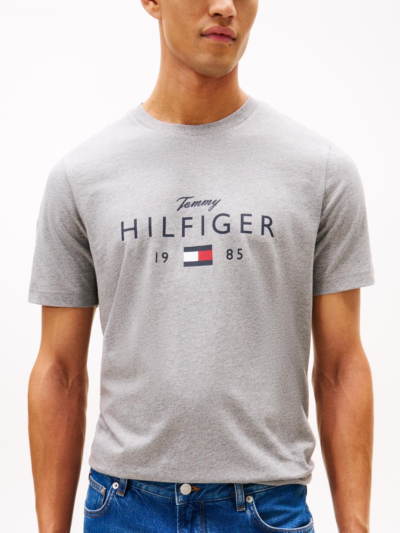 Polera Con Logo Gráfico Regular Fit Tommy Hilfiger Gris-3
