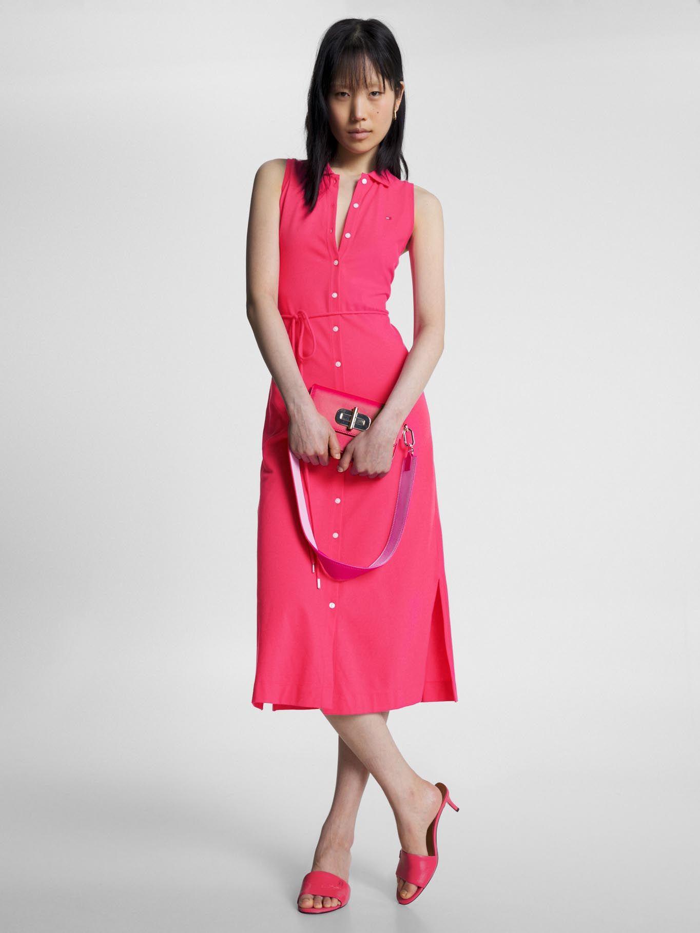 Vestido Midi Polo Sin Mangas Rosado Tommy Hilfiger-0