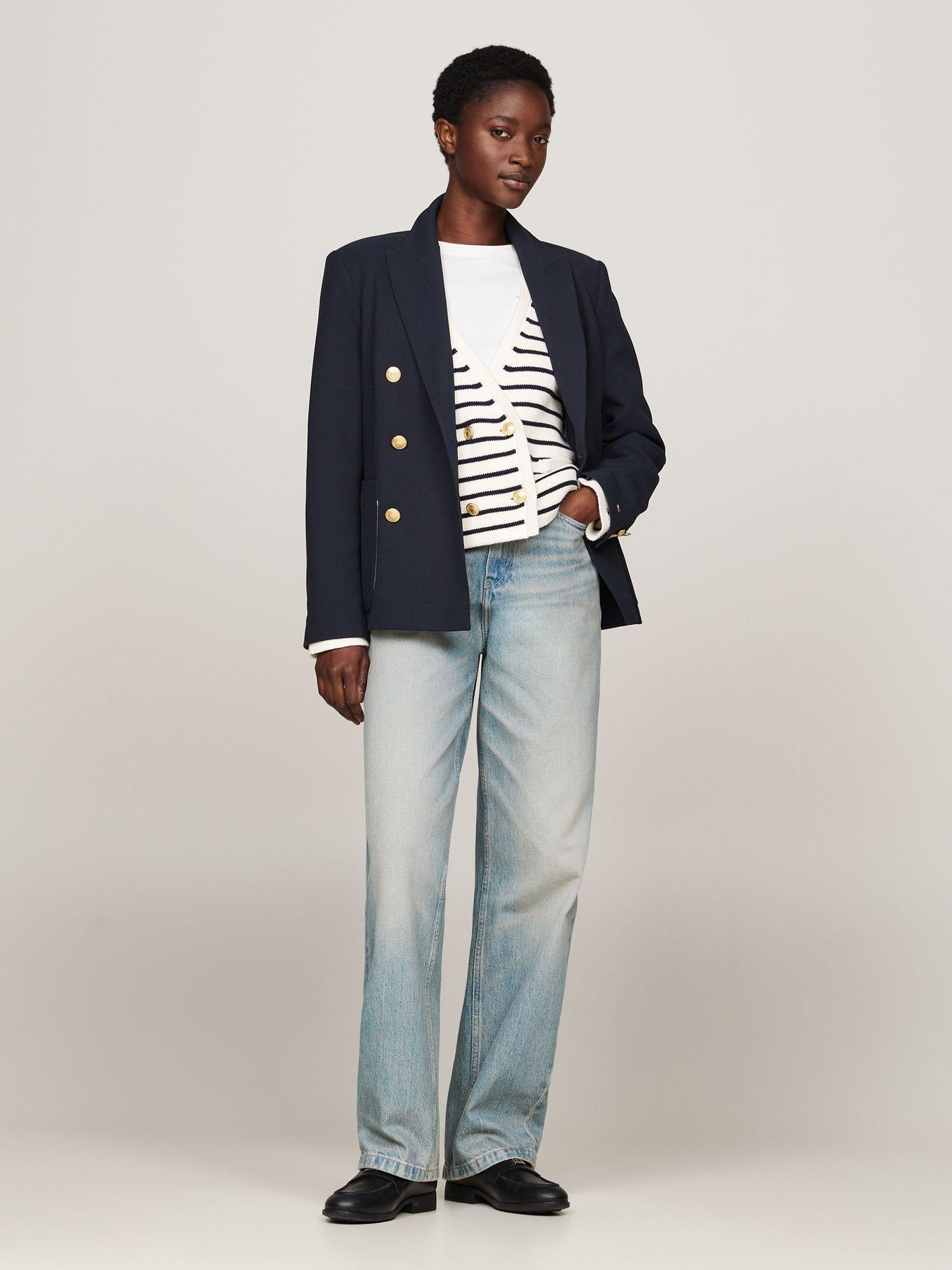 Blazer Cruzado De Sarga Slim Fit Azul Tommy Hilfiger-1