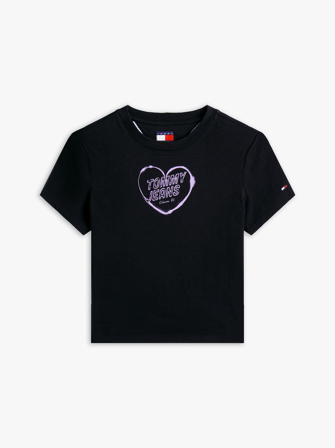 Polera Heart Logo Slim Fit Negro BDS Tommy Jeans-4
