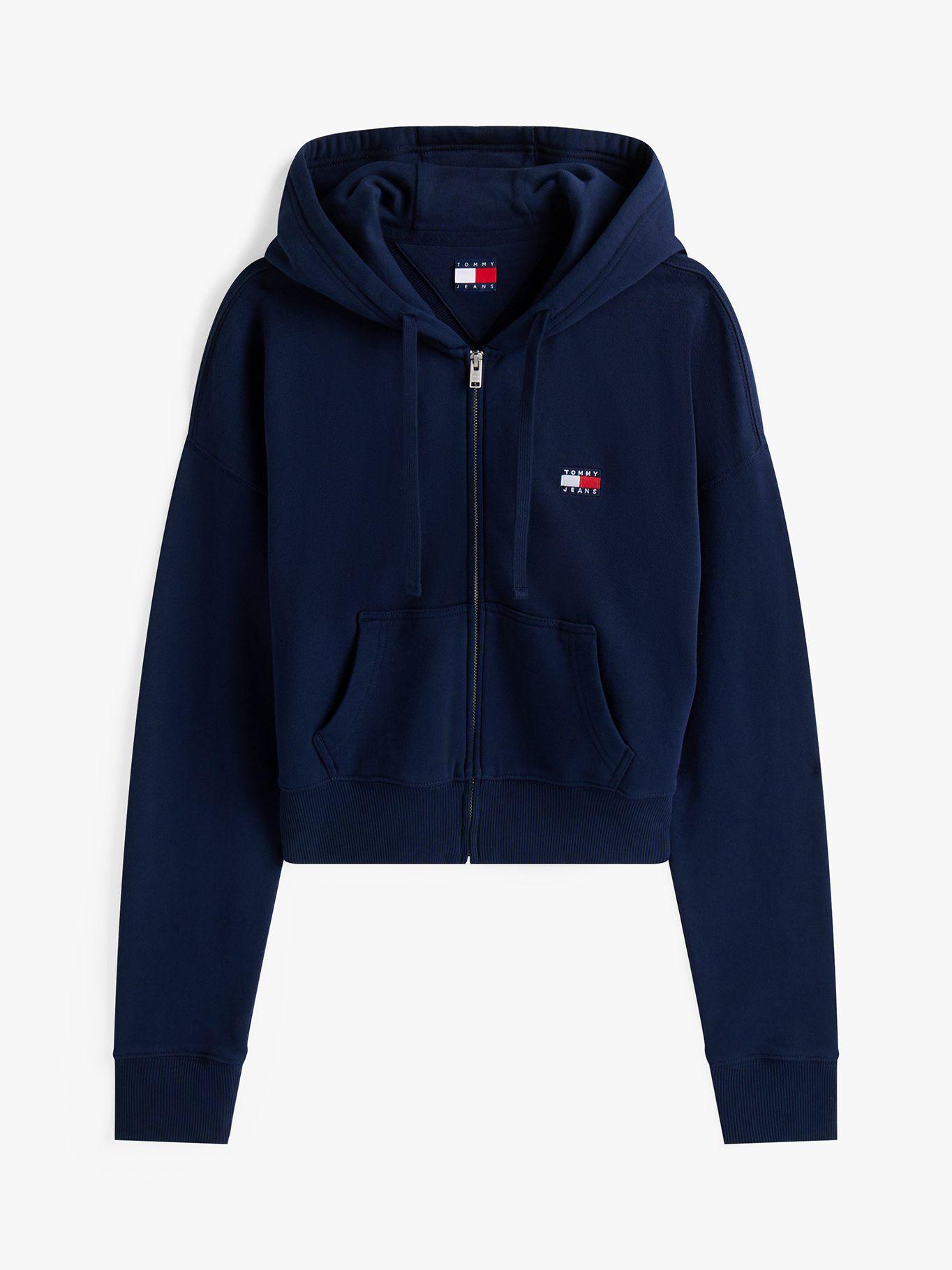 Polerón Hoodie Cropped Con Cierre Azul C1G Tommy Jeans-4