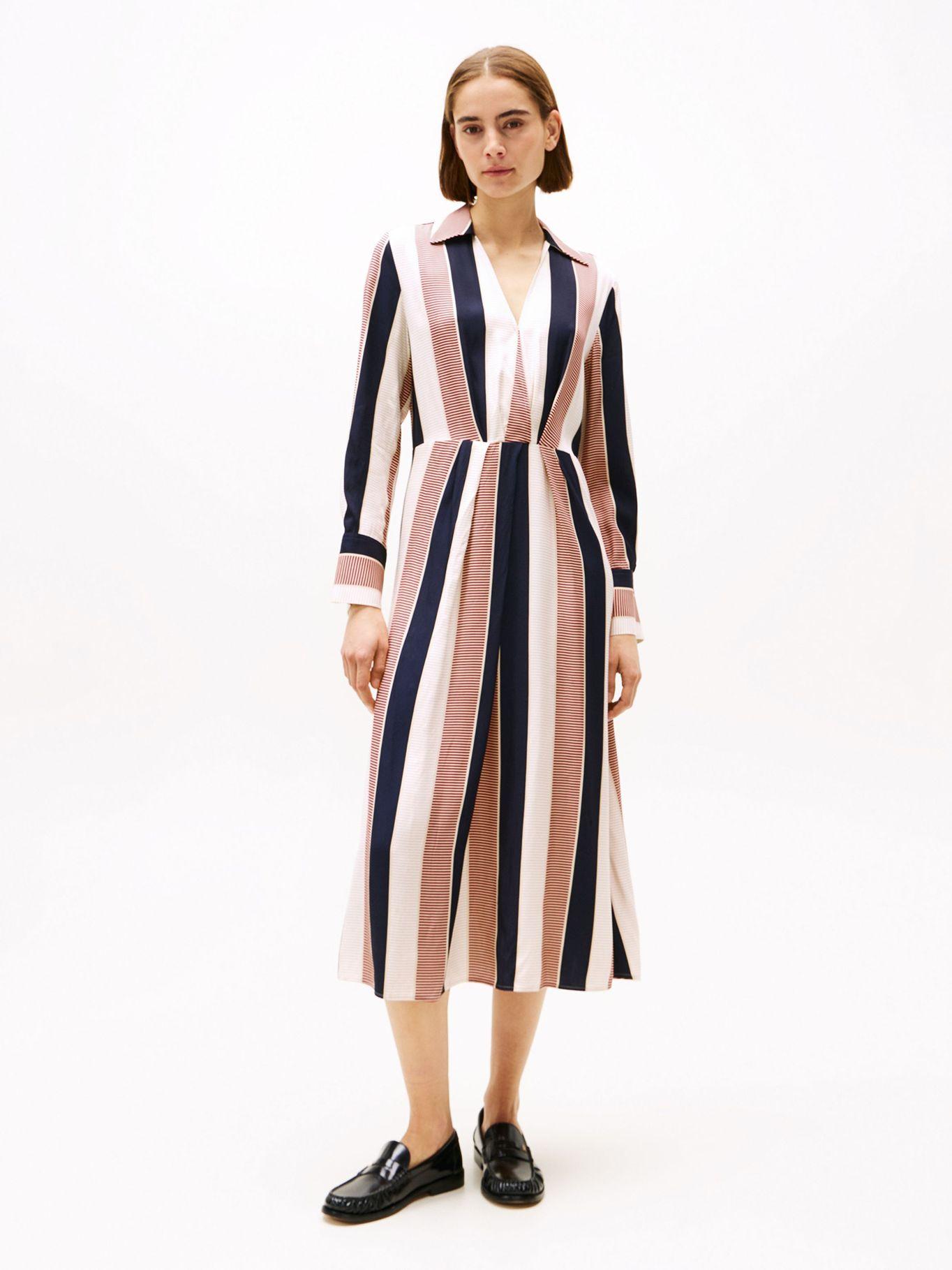 Vestido Global Viscosa Stripe Multicolor Tommy Hilfiger-0