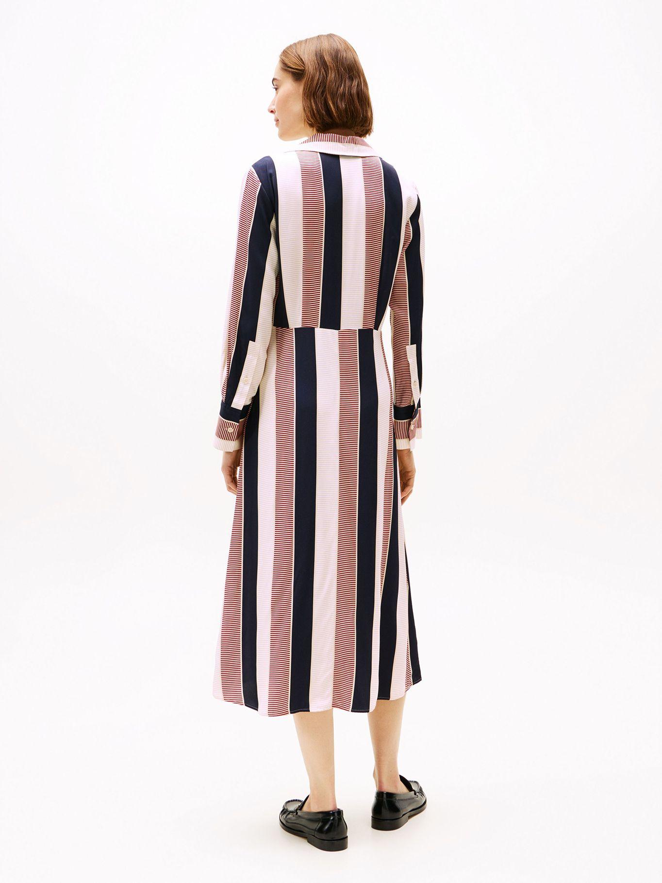 Vestido Global Viscosa Stripe Multicolor Tommy Hilfiger-1