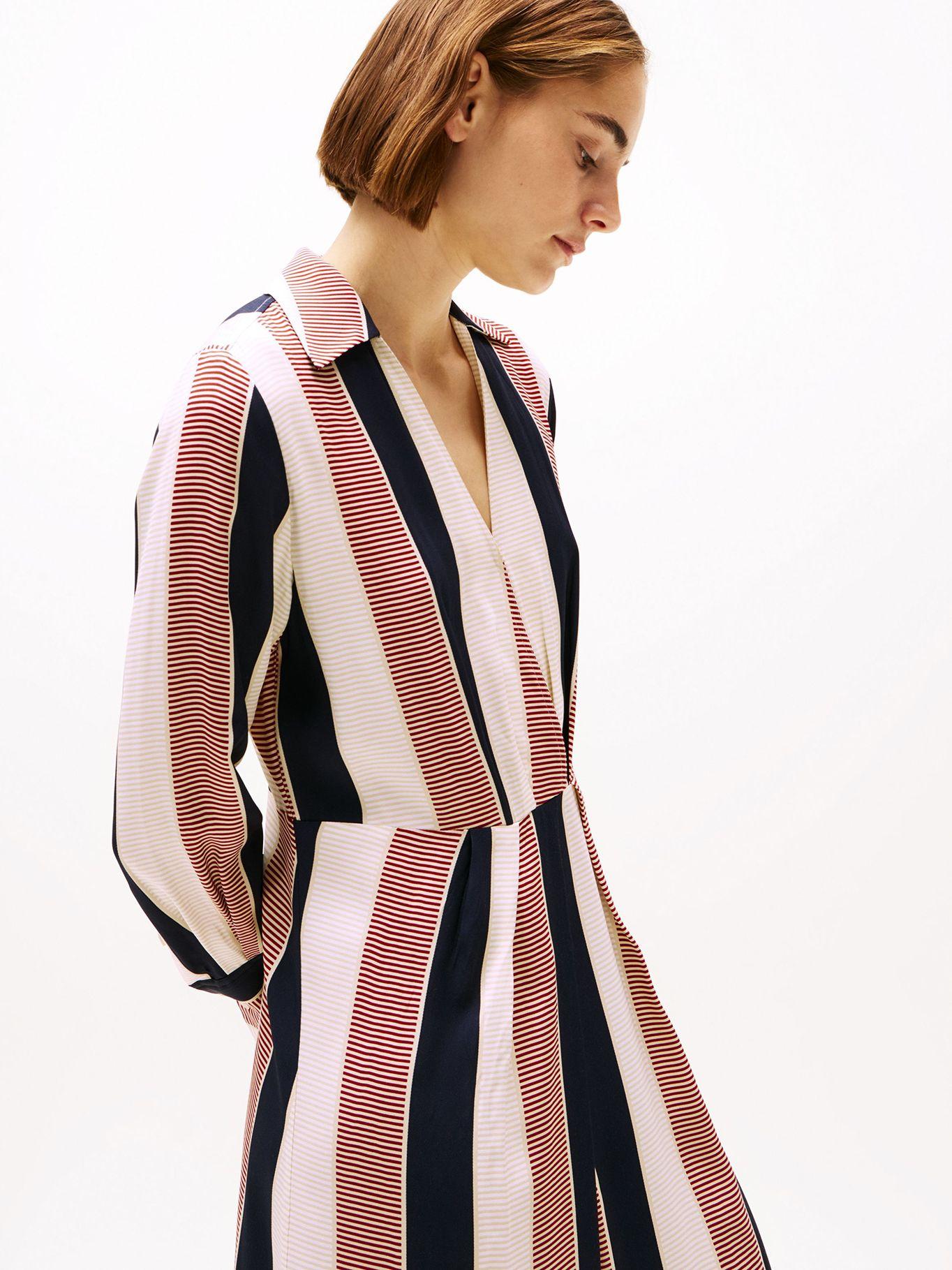 Vestido Global Viscosa Stripe Multicolor Tommy Hilfiger-3