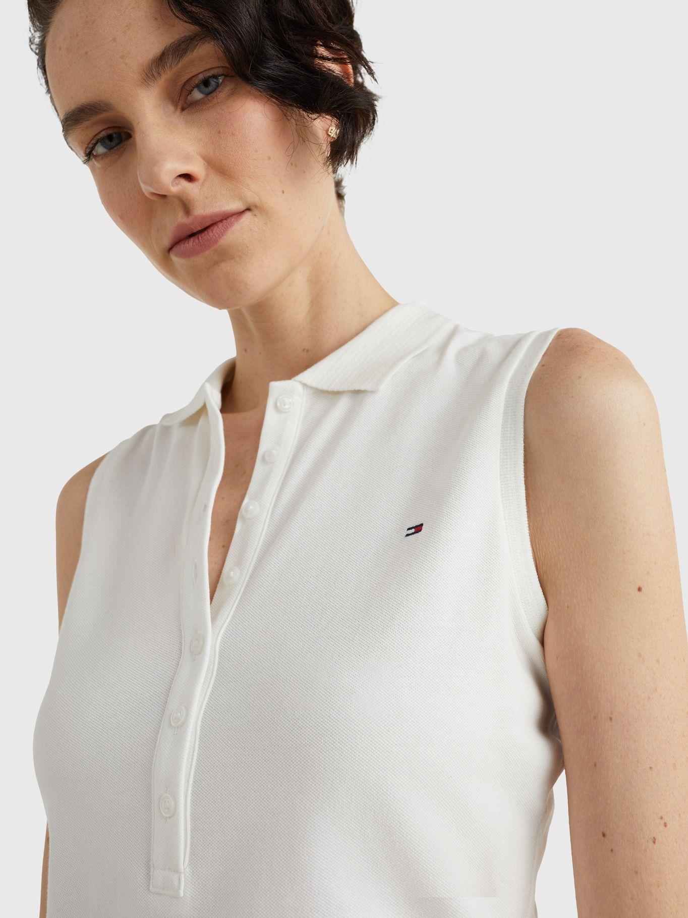 Polo Slim Fit Sin Mangas Blanco Tommy Hilfiger-3