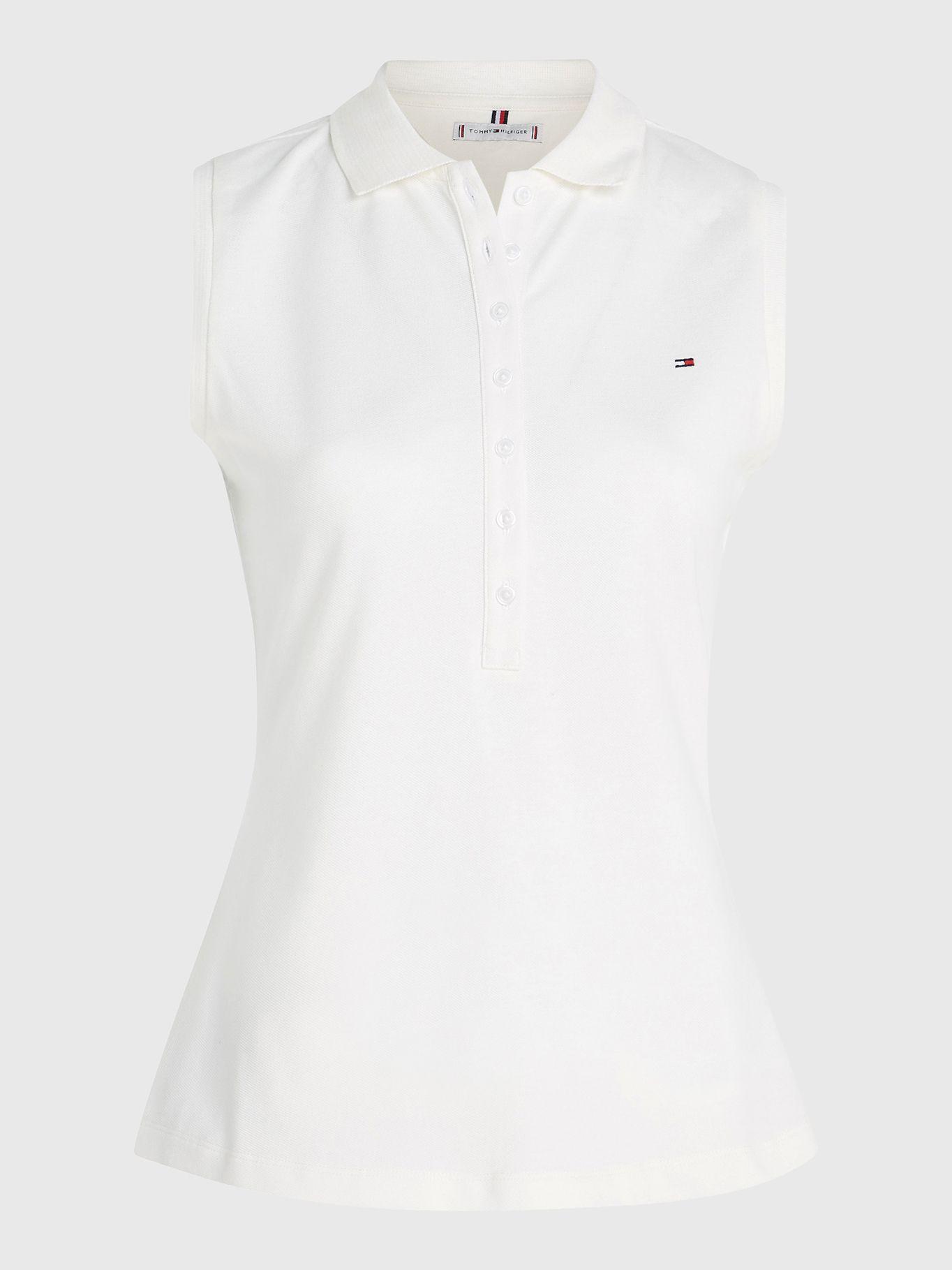Polo Slim Fit Sin Mangas Blanco Tommy Hilfiger-4