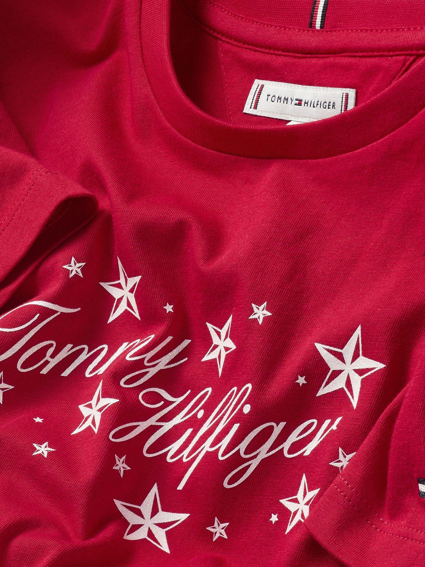 Polera De Niña Con Logo Script Rojo Tommy Hilfiger-2